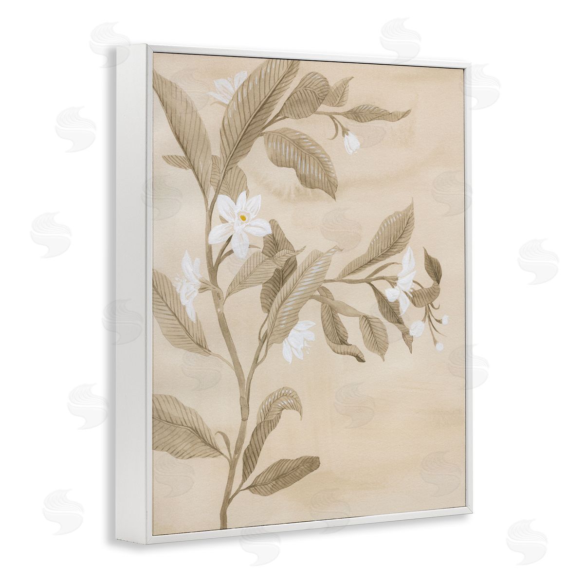 Traditional White Daffodils White Frame Print Wall Art, Home Decor by Grace Popp