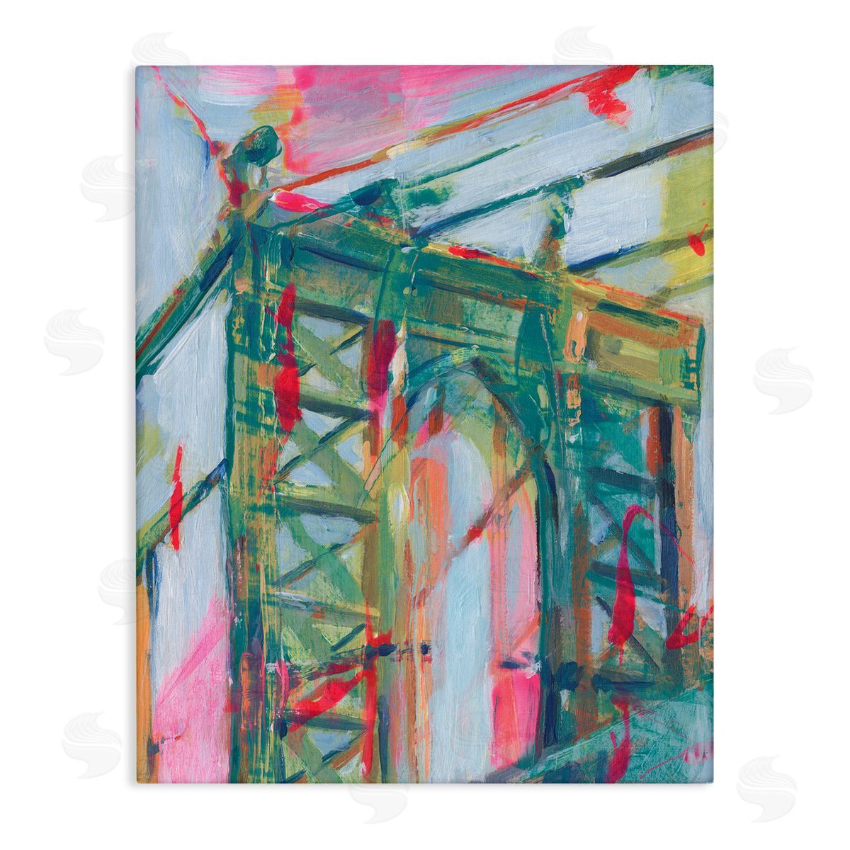 Bridge Arch Abstraction Canvas Wall Art, Home Decor by Ethan Harper