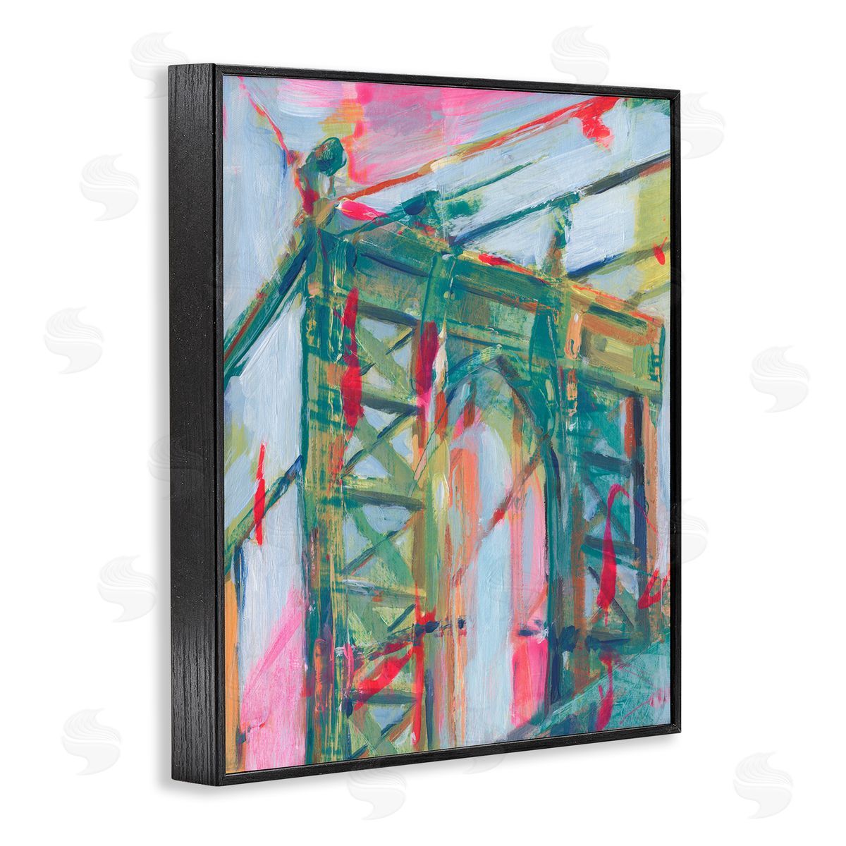Bridge Arch Abstraction Black Frame Print Wall Art, Home Decor by Ethan Harper