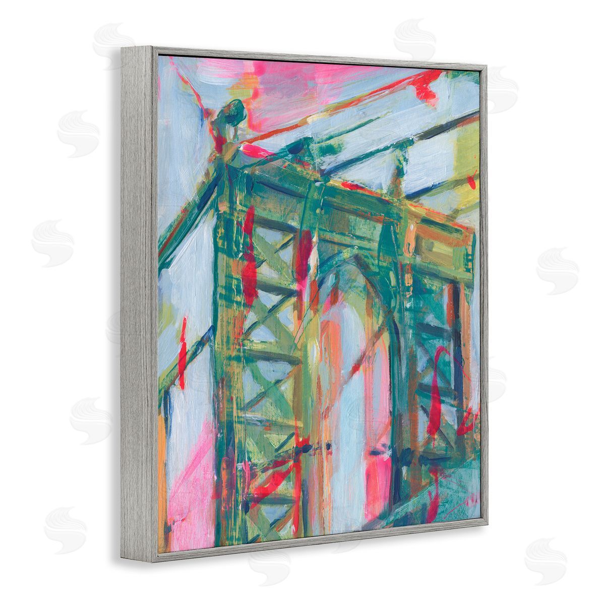 Bridge Arch Abstraction Grey Frame Print Wall Art, Home Decor by Ethan Harper