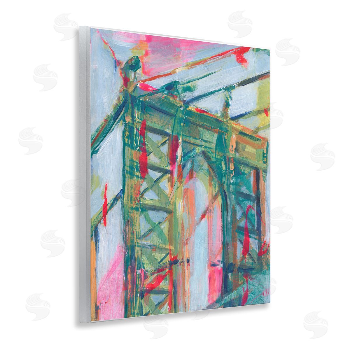 Bridge Arch Abstraction Wood Plaque Wall Art, Home Decor by Ethan Harper