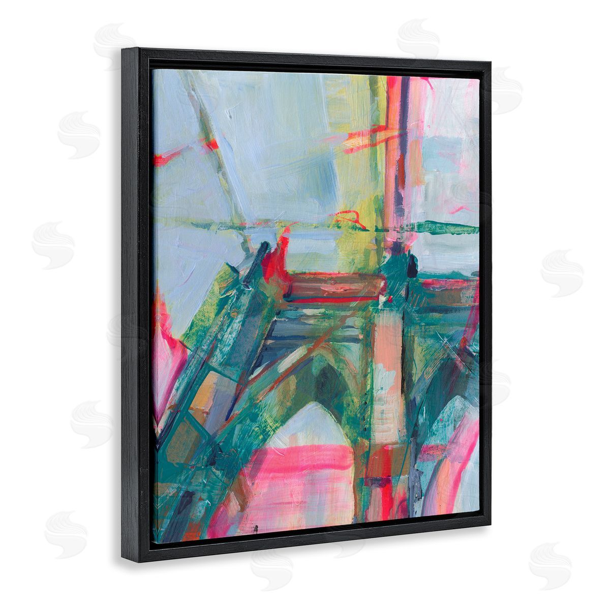 Looming Bridge Arches Black Floating Frame Canvas Wall Art, Home Decor by Ethan Harper