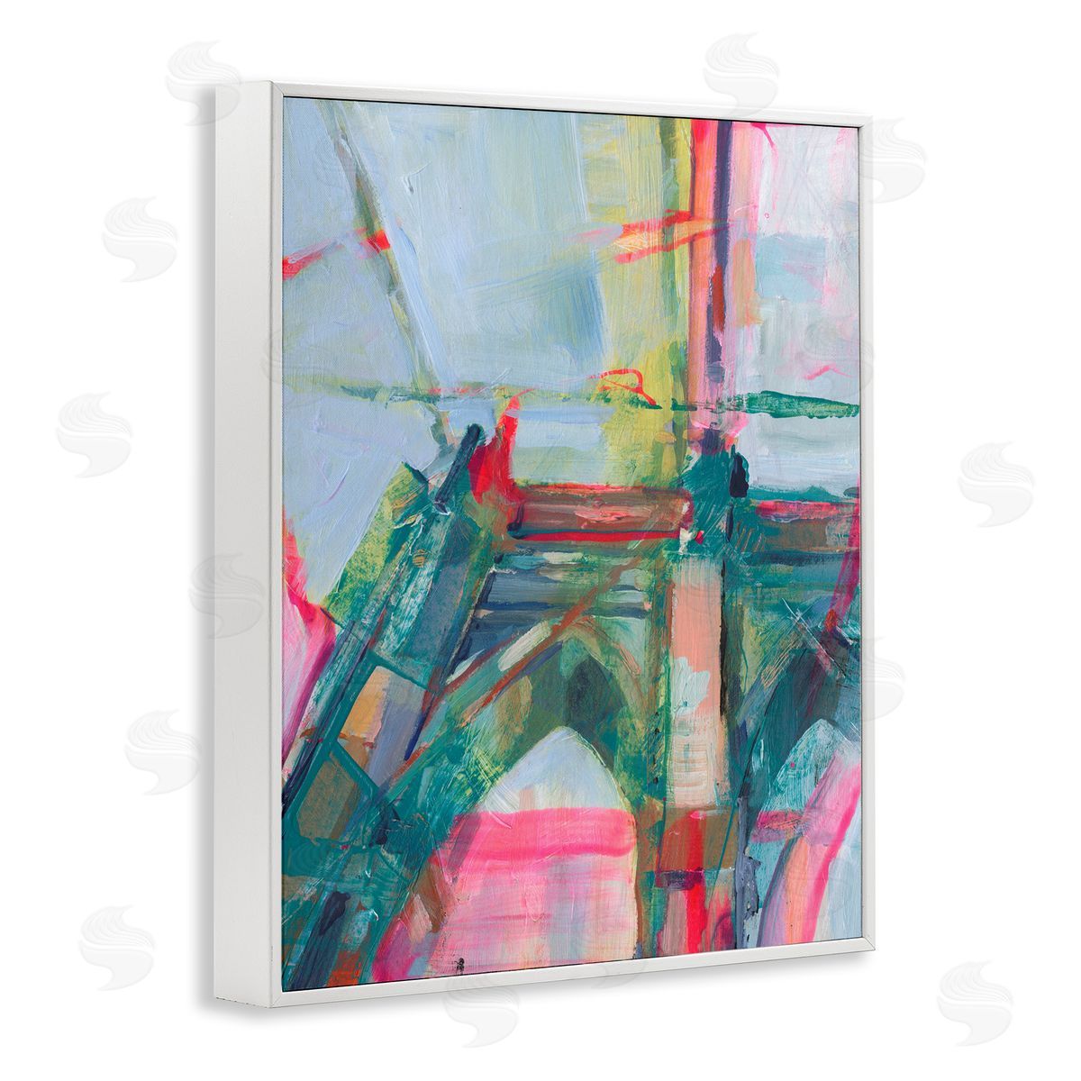 Looming Bridge Arches White Frame Print Wall Art, Home Decor by Ethan Harper