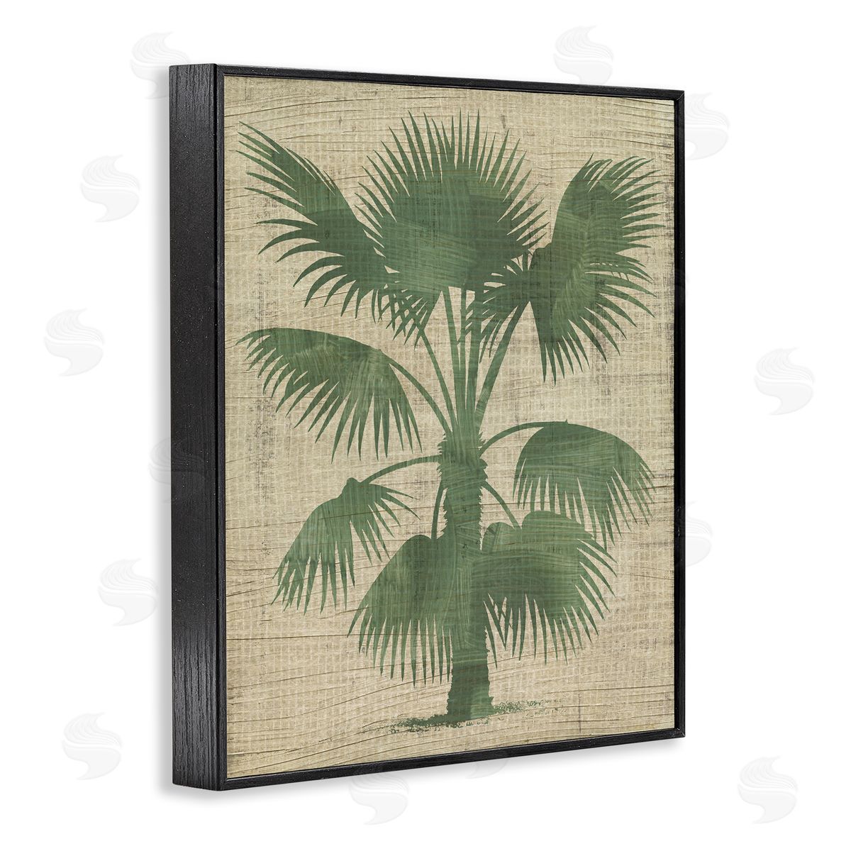 Vintage Distressed Palm Black Frame Print Wall Art, Home Decor by June Erica Vess
