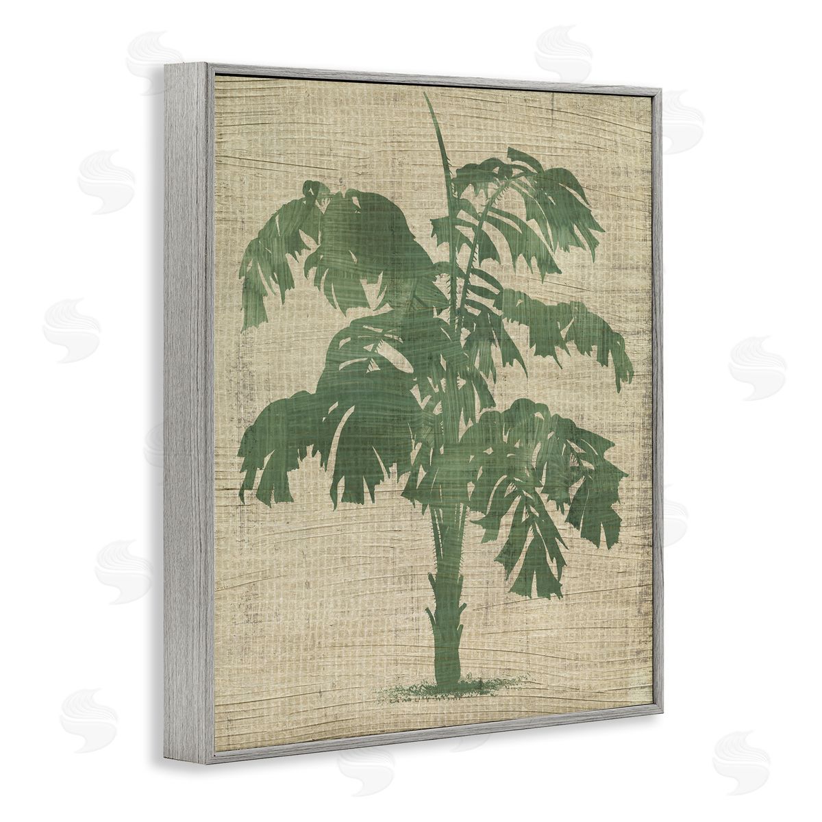 Vintage Plant Silhouette Grey Frame Print Wall Art, Home Decor by June Erica Vess