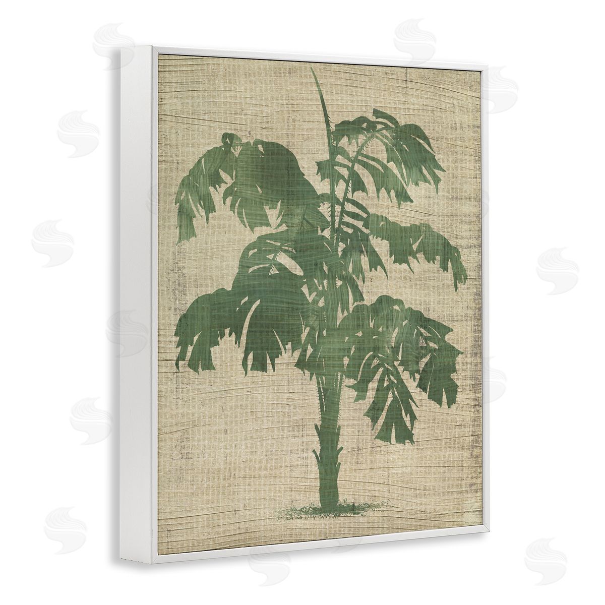 Vintage Plant Silhouette White Frame Print Wall Art, Home Decor by June Erica Vess