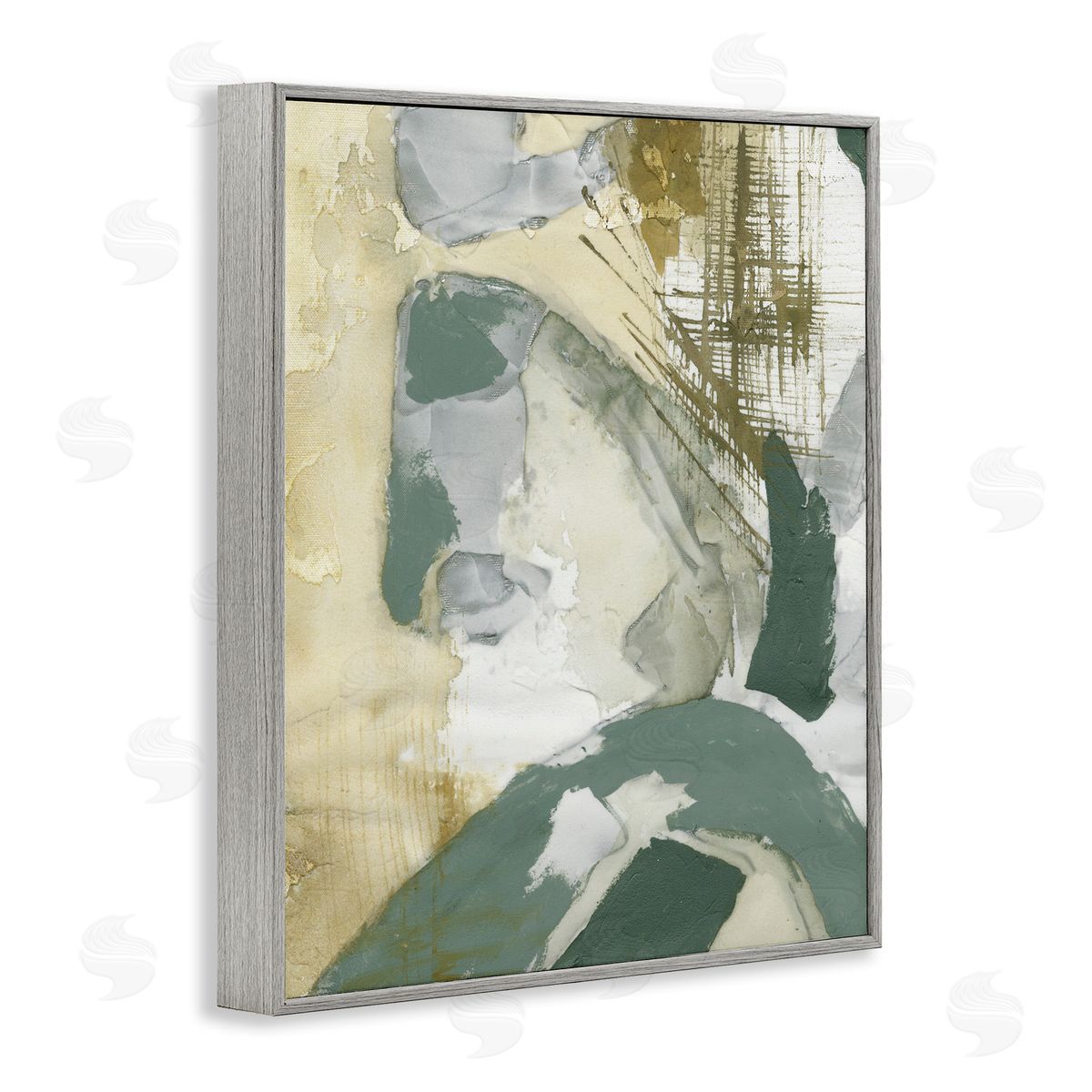 Dynamic Chaotic Abstract Grey Frame Print Wall Art, Home Decor by Vanna Lam