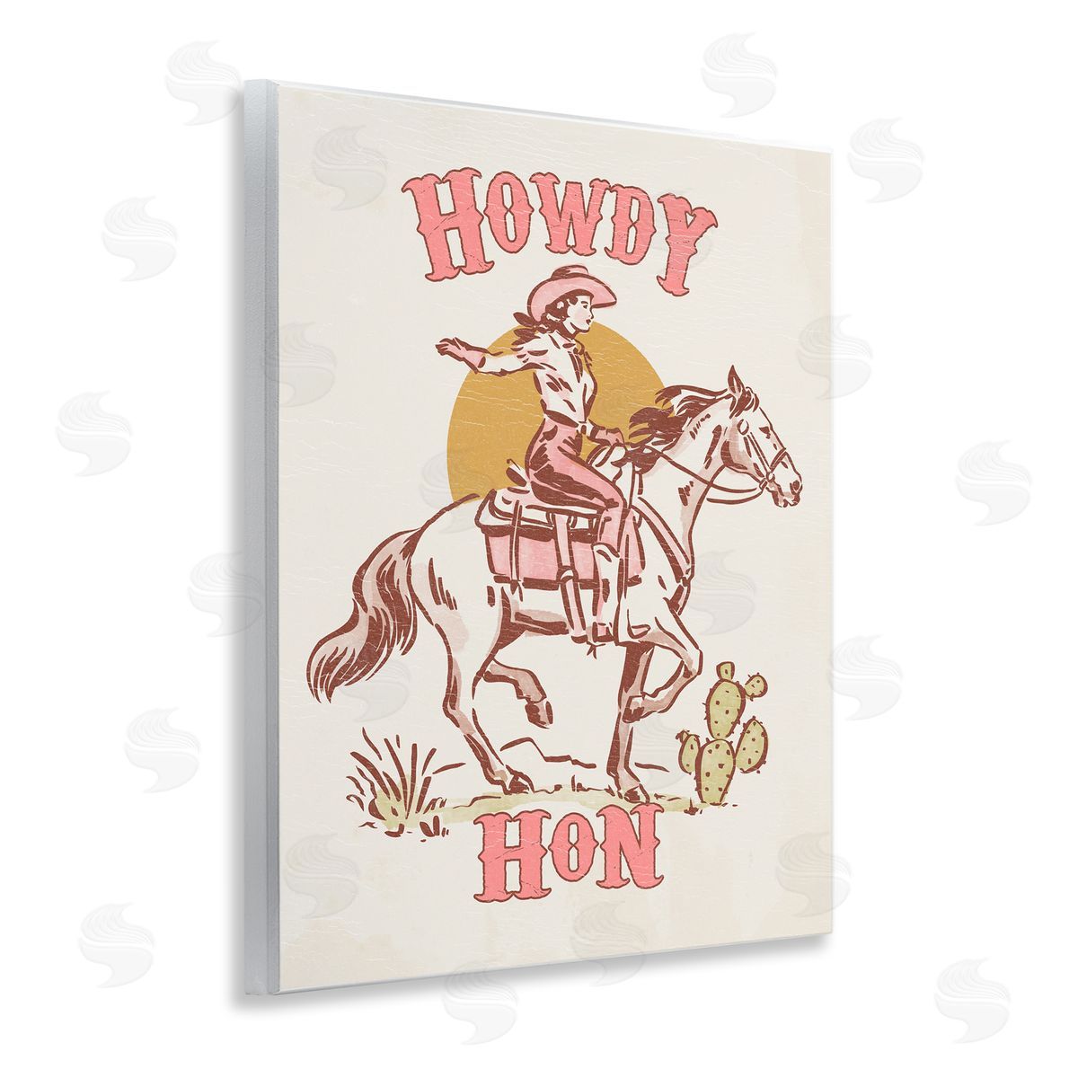 Howdy Hon Cowgirl Wood Plaque Wall Art, Home Decor by Victoria Barnes