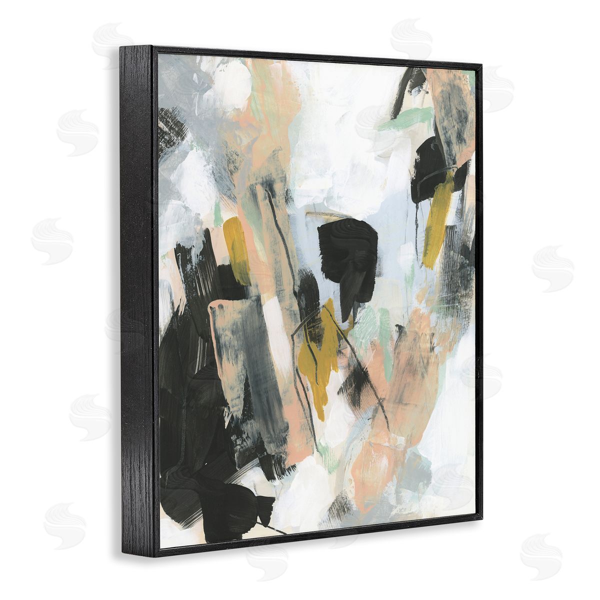 Bold Streaks of Paint Black Frame Print Wall Art, Home Decor by June Erica Vess
