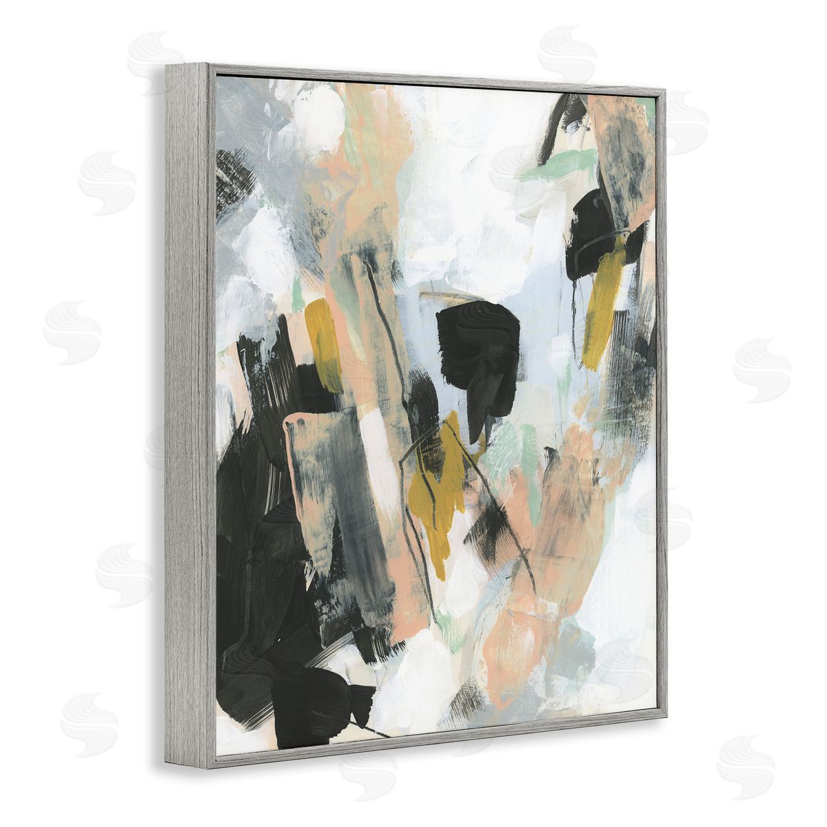 Bold Streaks of Paint Grey Frame Print Wall Art, Home Decor by June Erica Vess