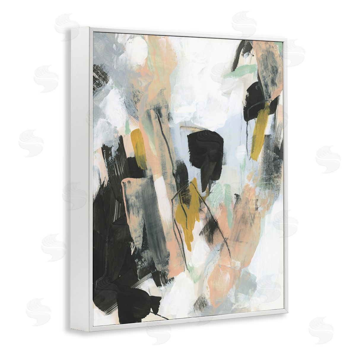 Bold Streaks of Paint White Frame Print Wall Art, Home Decor by June Erica Vess