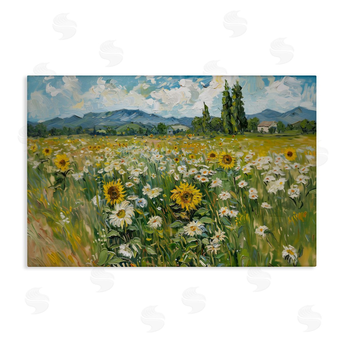 Sunflower & Daisy Meadow Canvas Wall Art, Home Decor by Arlington Prints