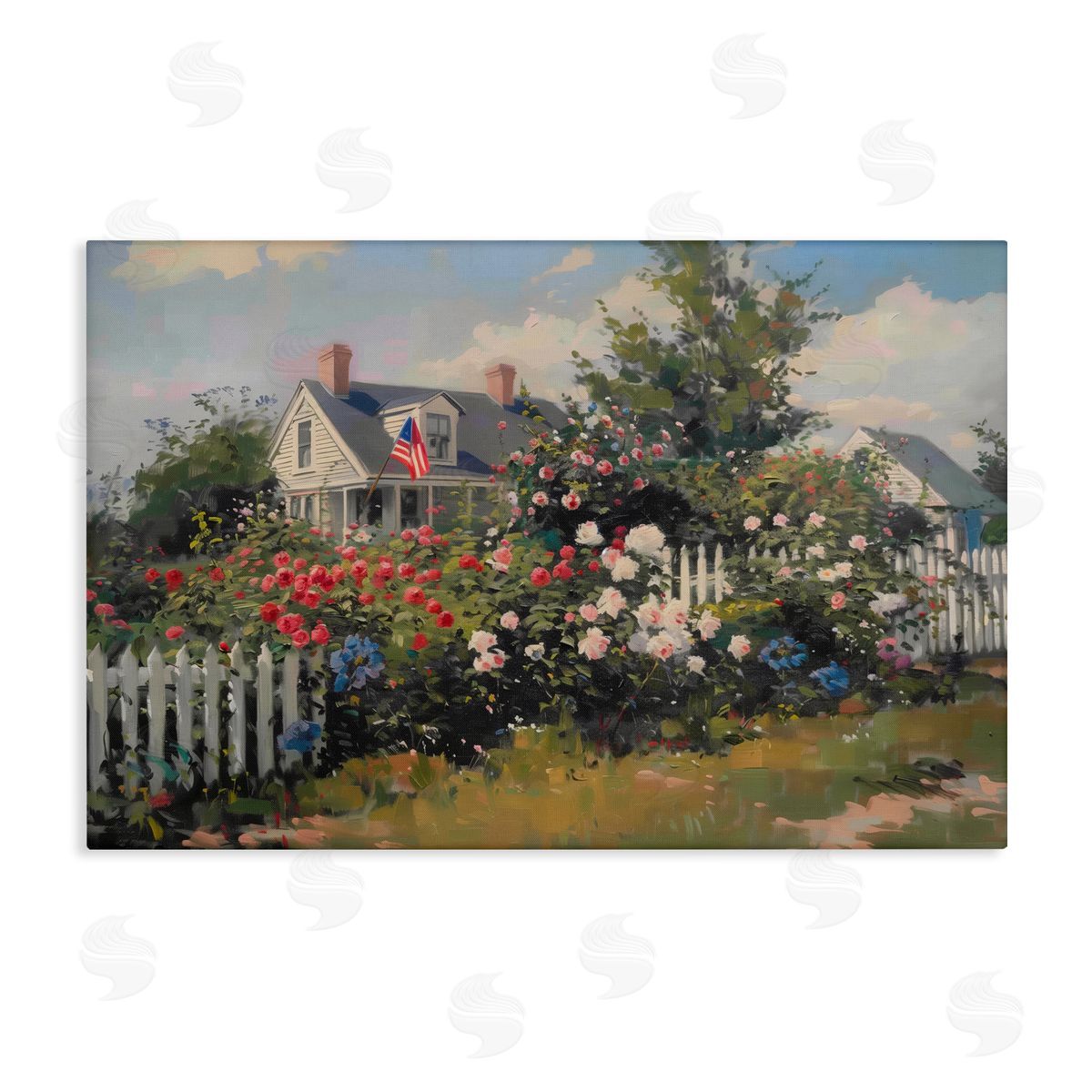 Patriotic Cottage Garden Canvas Wall Art, Home Decor by Arlington Prints