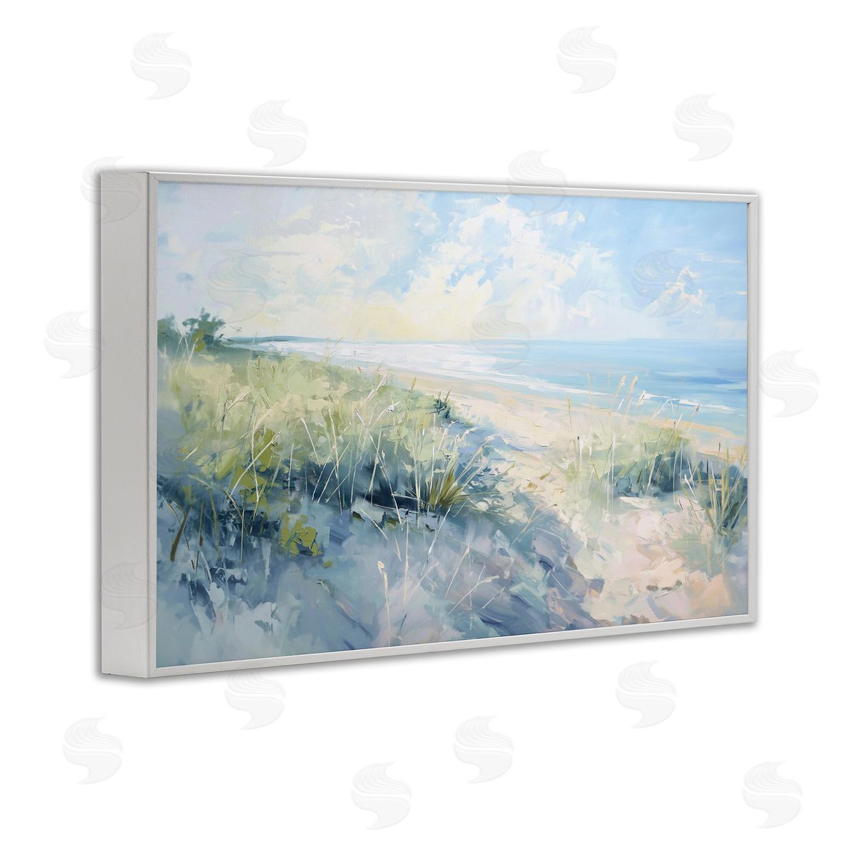 Sunny Day At The Coast White Frame Print Wall Art, Home Decor by Gina Kelly