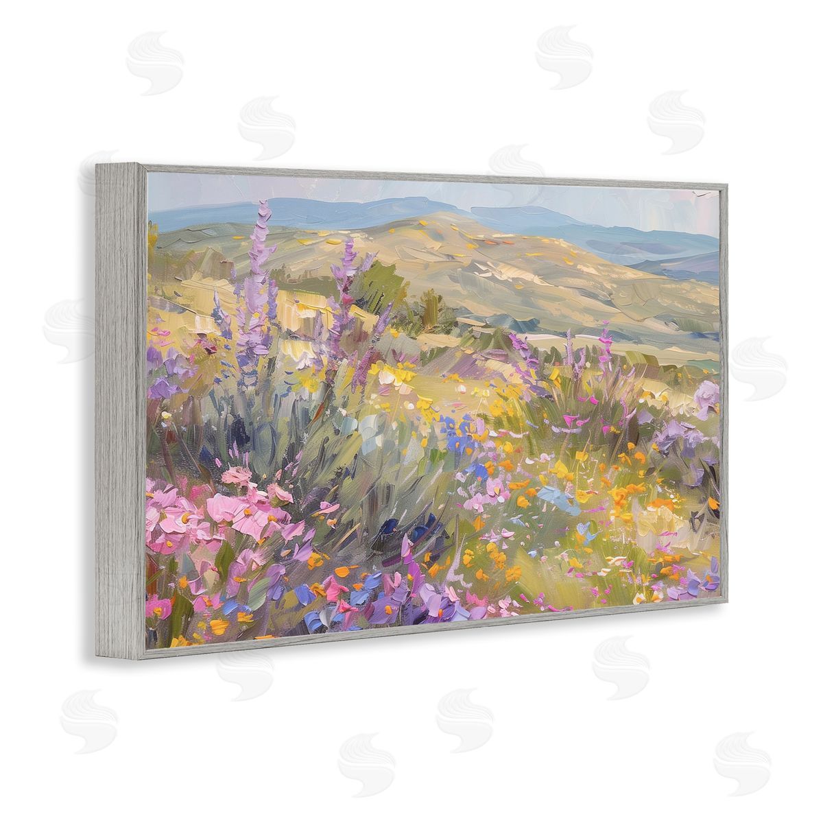 High Desert Flowers Grey Frame Print Wall Art, Home Decor by Gina Kelly