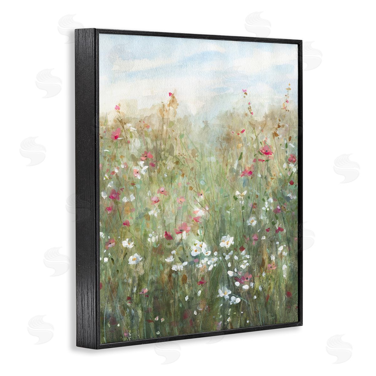 Fragrant Wildflower Field Black Frame Print Wall Art, Home Decor by Jessie Perry