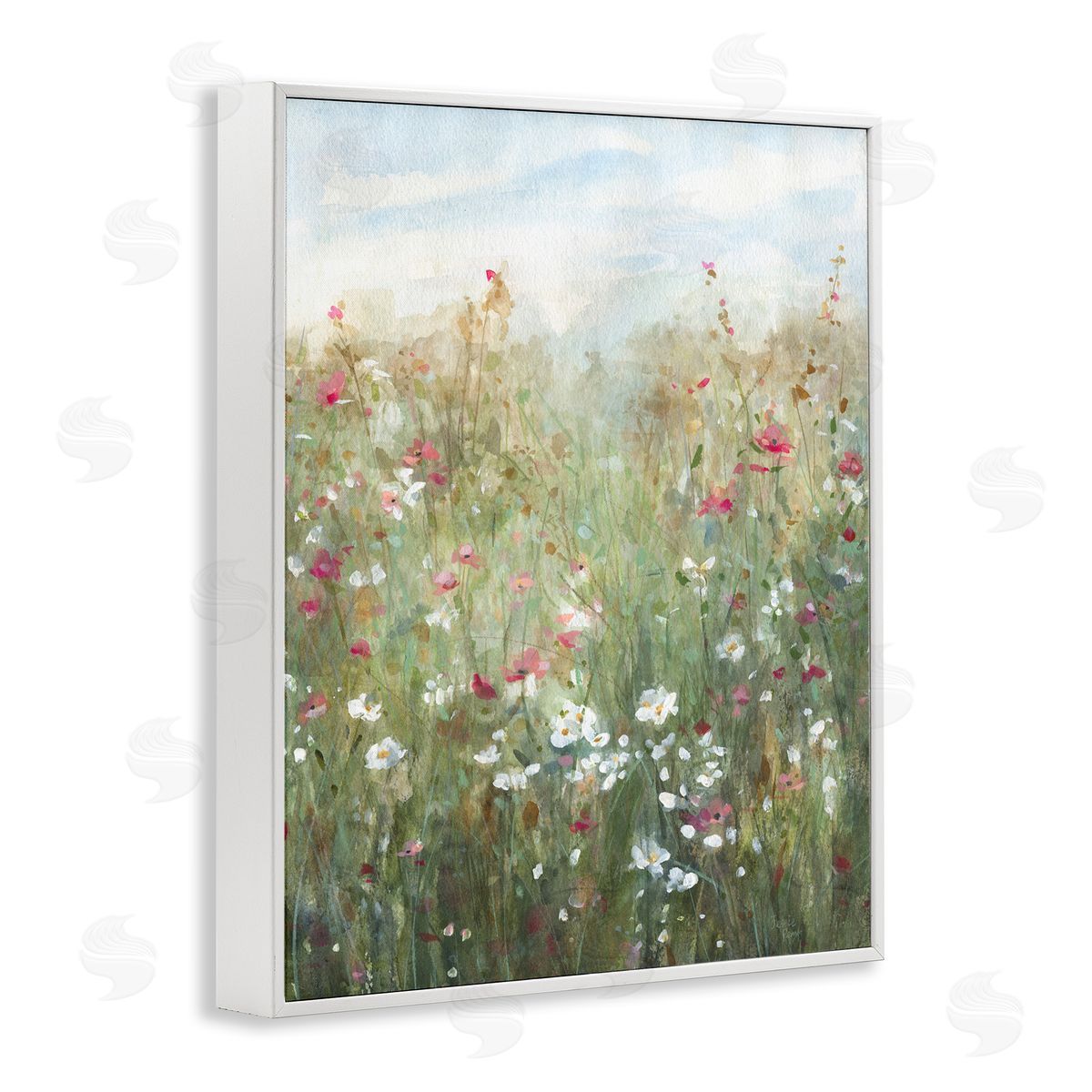 Fragrant Wildflower Field White Frame Print Wall Art, Home Decor by Jessie Perry