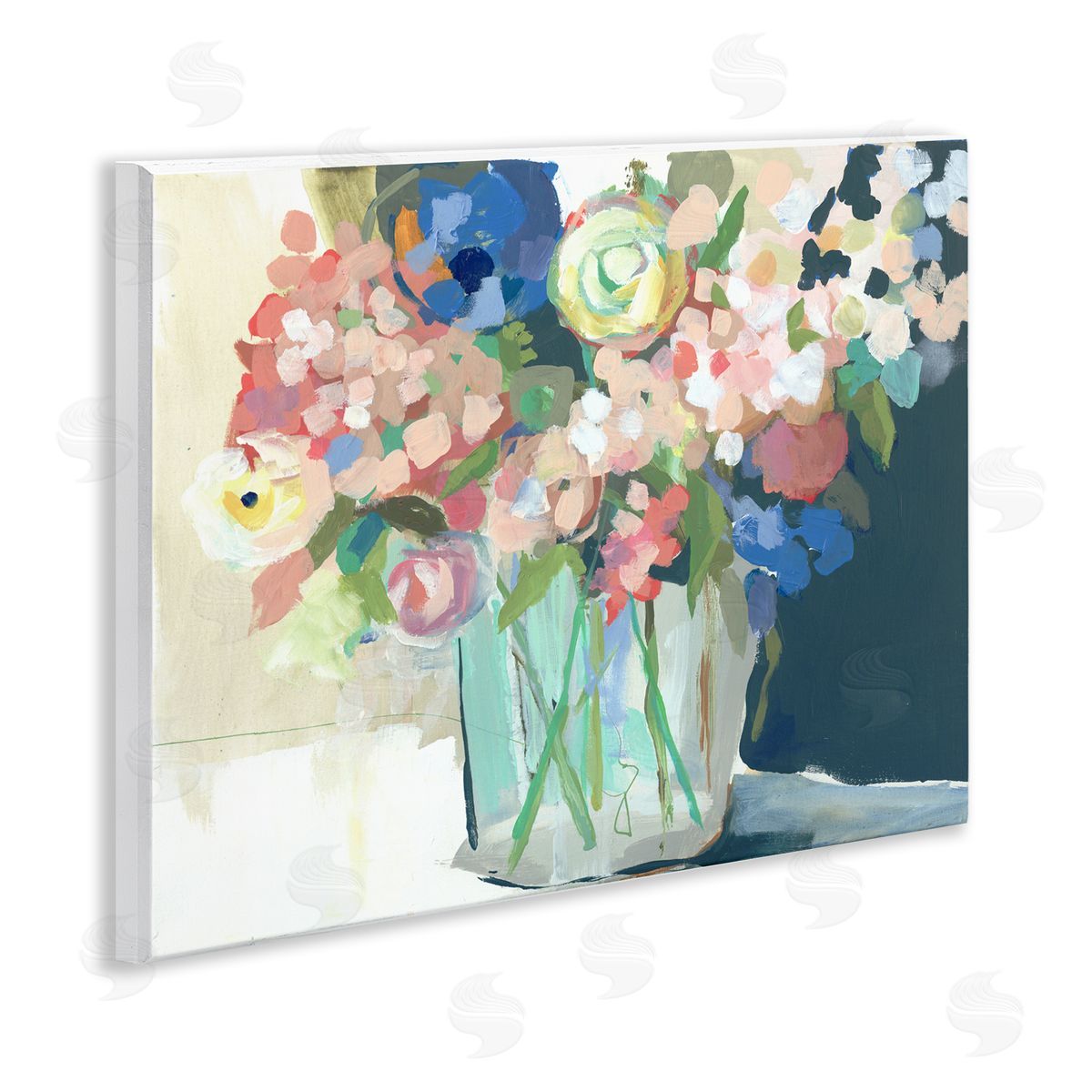 Impressionist Flower Bouquet Wood Plaque Wall Art, Home Decor by Jenny Westenhofer