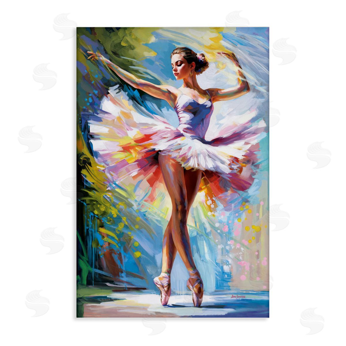 Embrace In Motion Ballet Canvas Wall Art, Home Decor by Leon Devenice