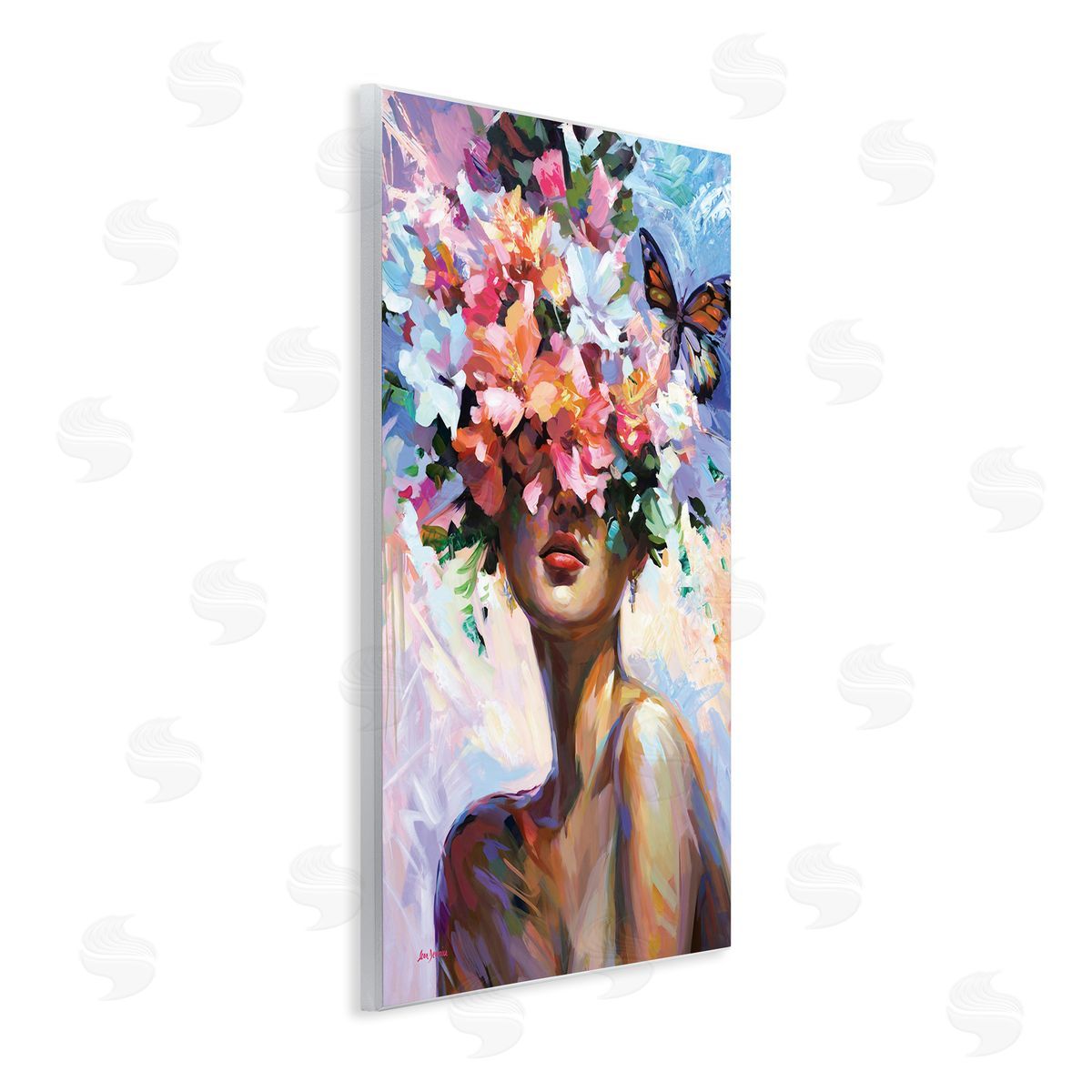 Surrounded By Florals Wood Plaque Wall Art, Home Decor by Leon Devenice