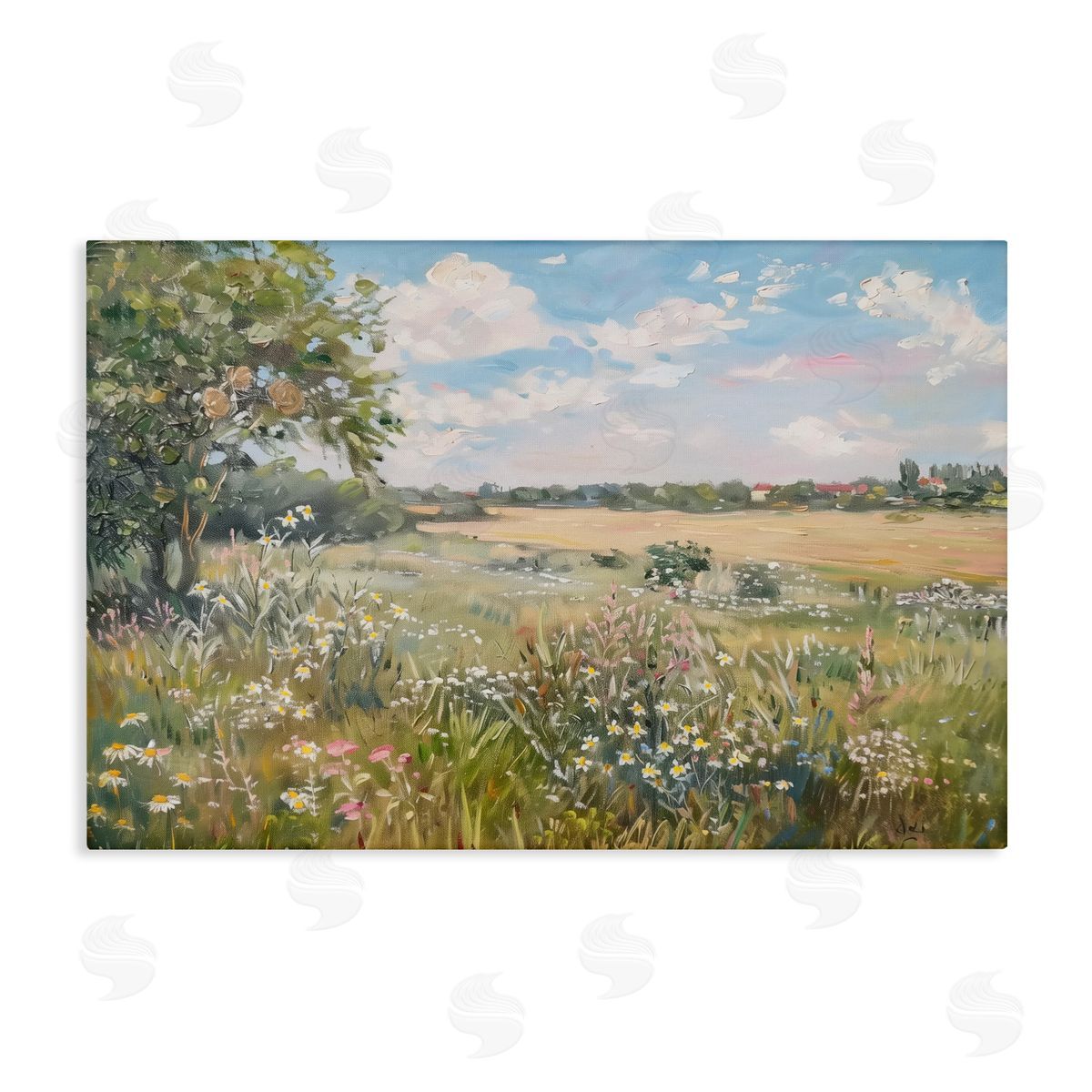 Vast Wildflower Field Canvas Wall Art, Home Decor by LSR Design Studio