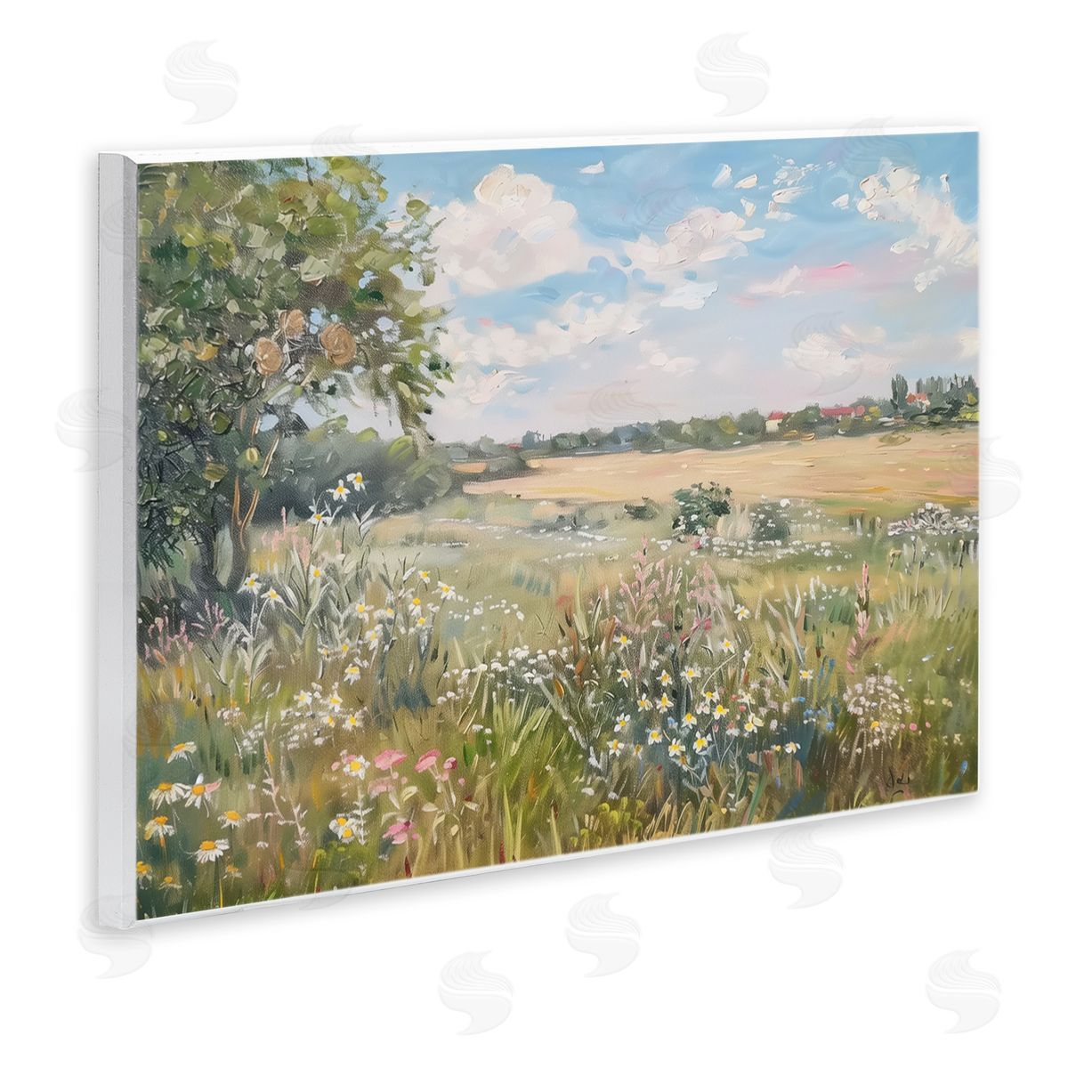 Vast Wildflower Field Wood Plaque Wall Art, Home Decor by LSR Design Studio
