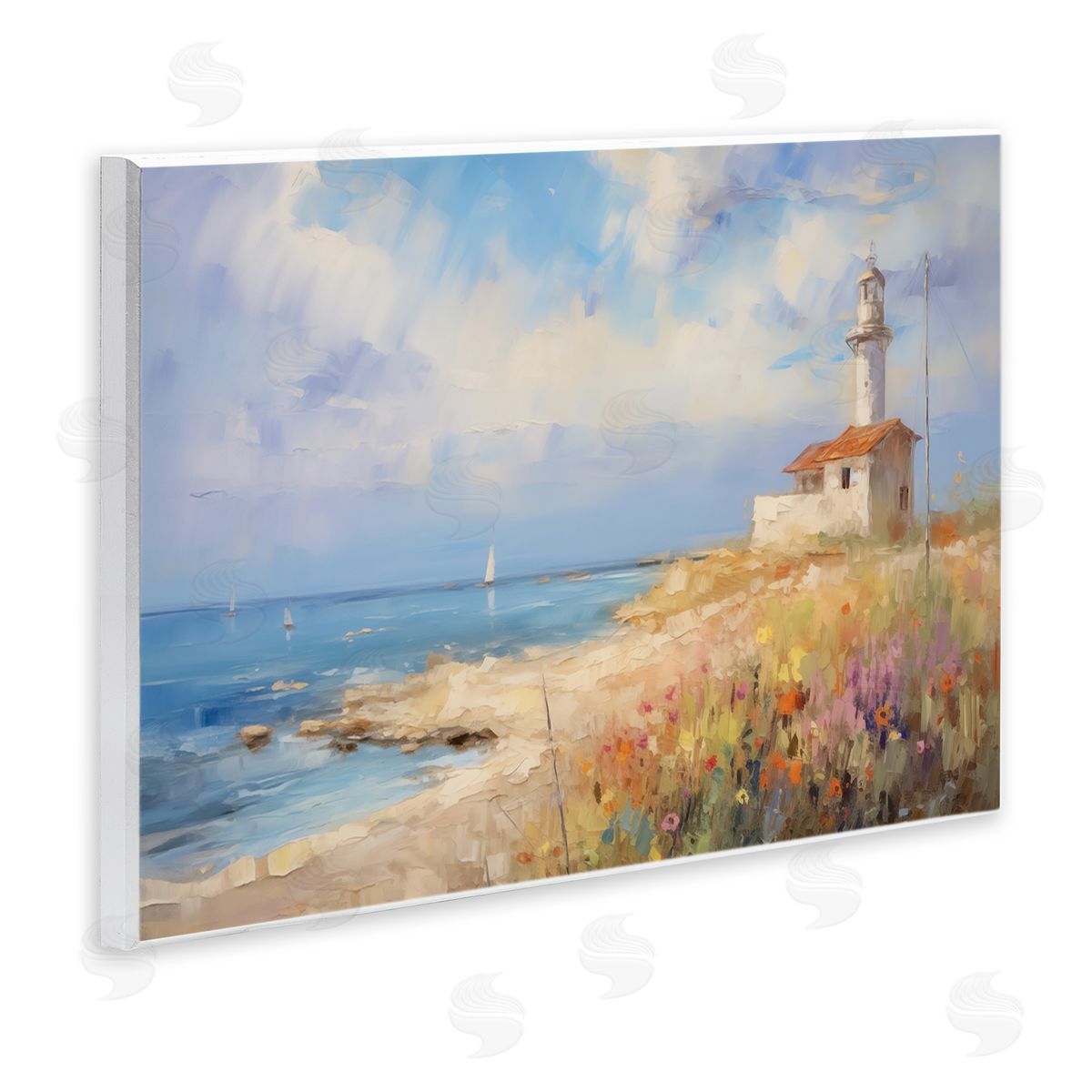 Vintage Lighthouse View Wood Plaque Wall Art, Home Decor by LSR Design Studio