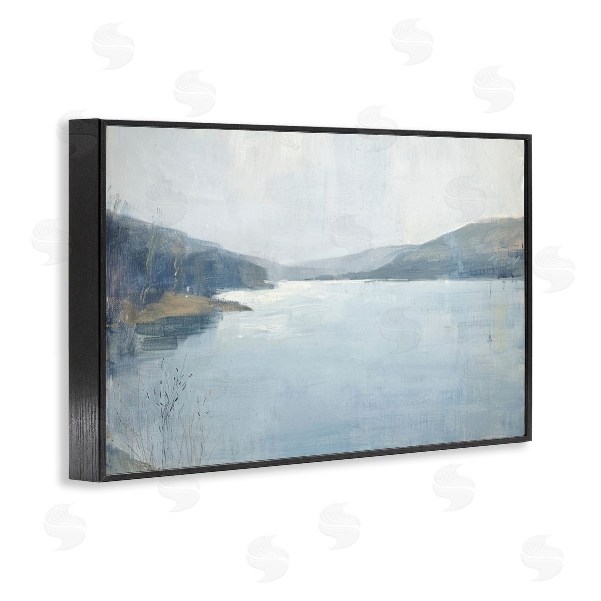 Faded Distant Mountains Black Frame Print Wall Art, Home Decor by LSR Design Studio