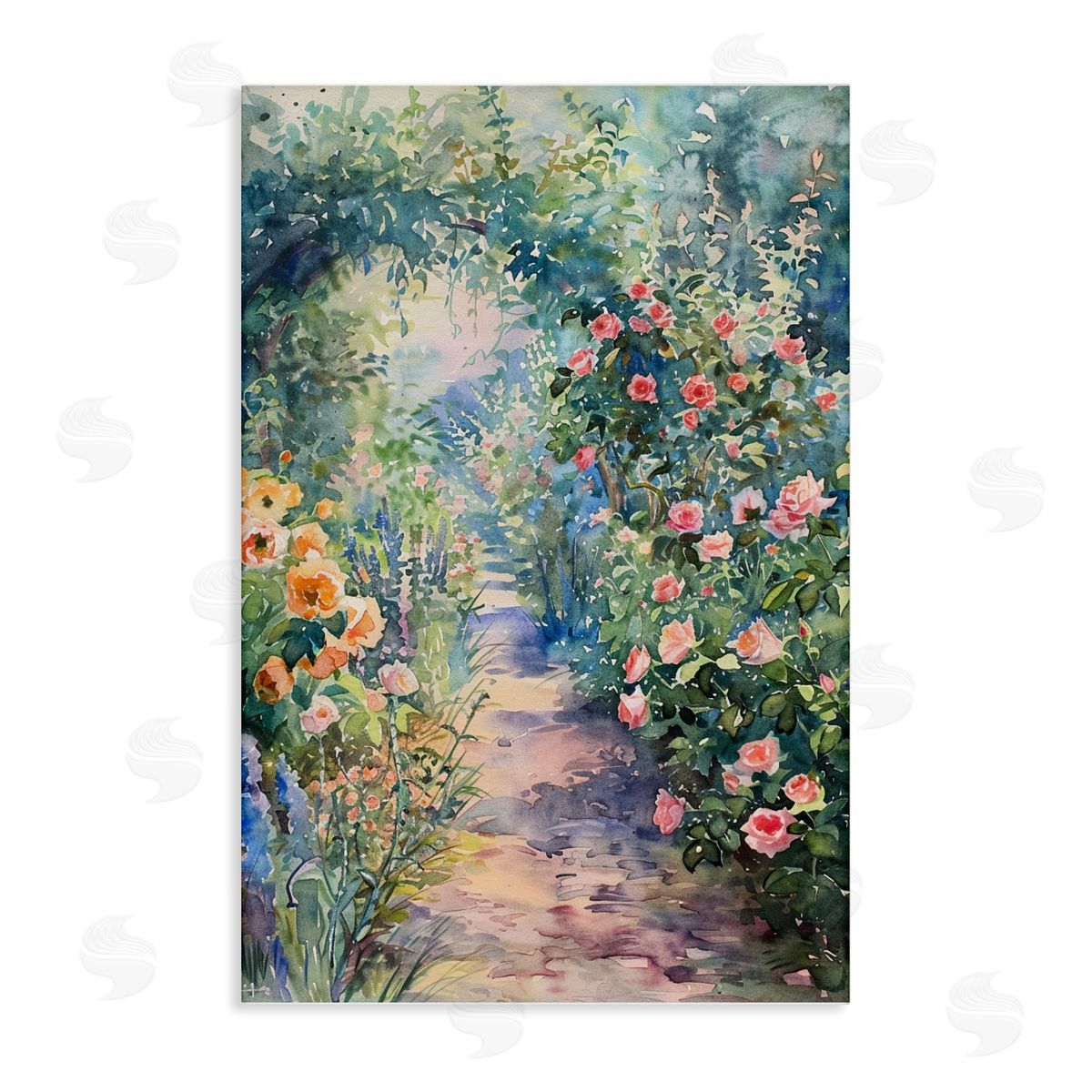 Spring Garden Archway Canvas Wall Art, Home Decor by LSR Design Studio