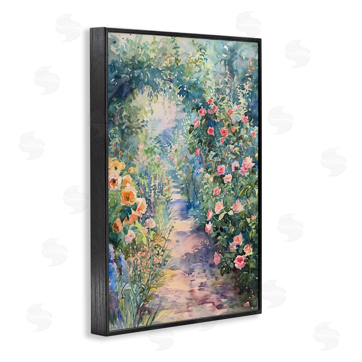 Spring Garden Archway Black Frame Print Wall Art, Home Decor by LSR Design Studio