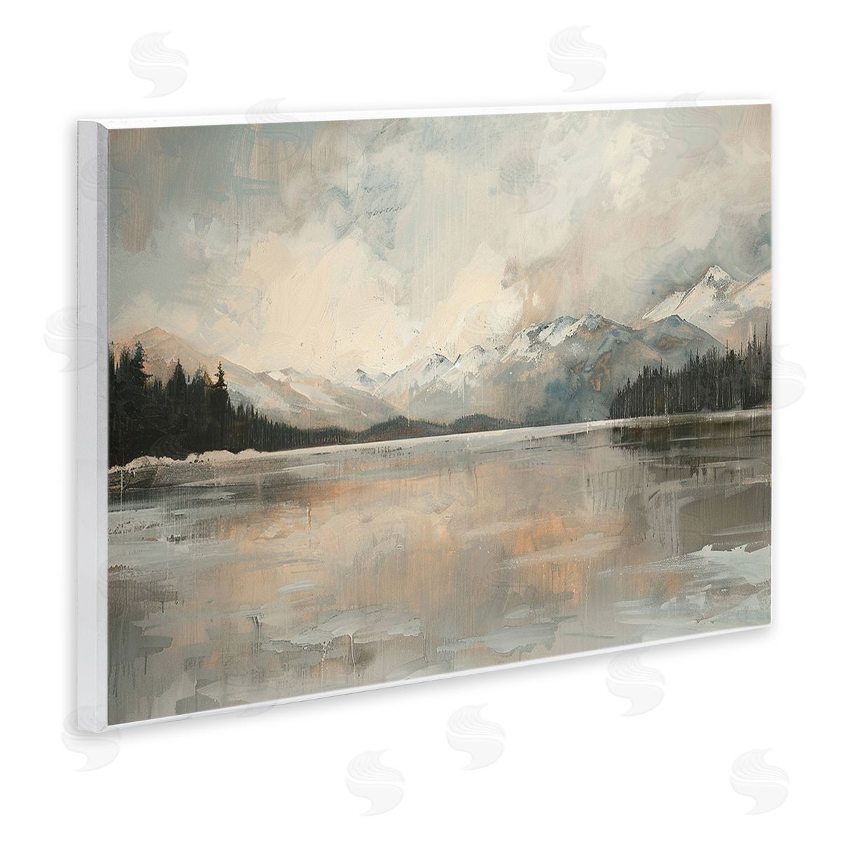 Frozen Lake Landscape Wood Plaque Wall Art, Home Decor by LSR Design Studio