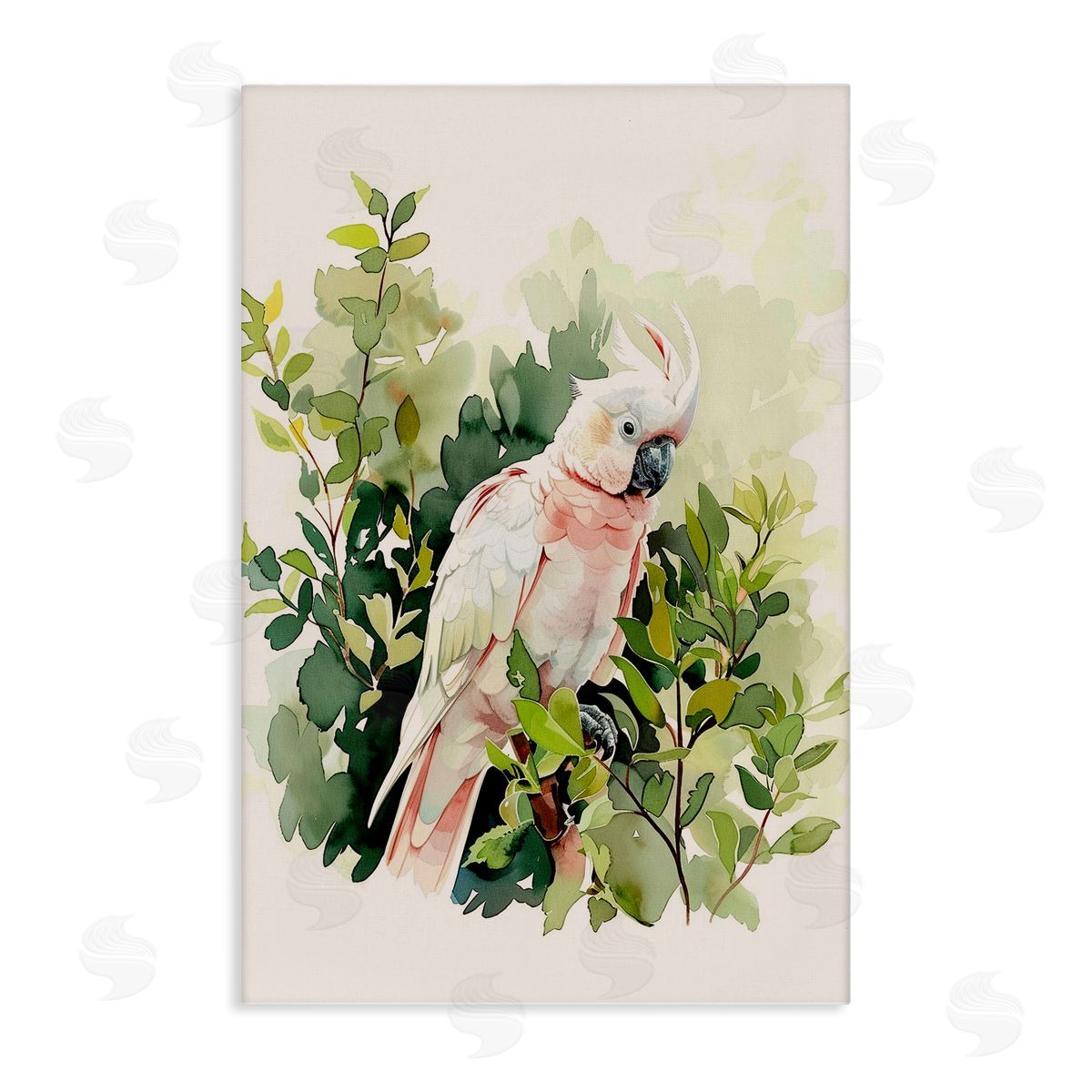 Tropical Parrot Cockatoo Canvas Wall Art, Home Decor by LSR Design Studio