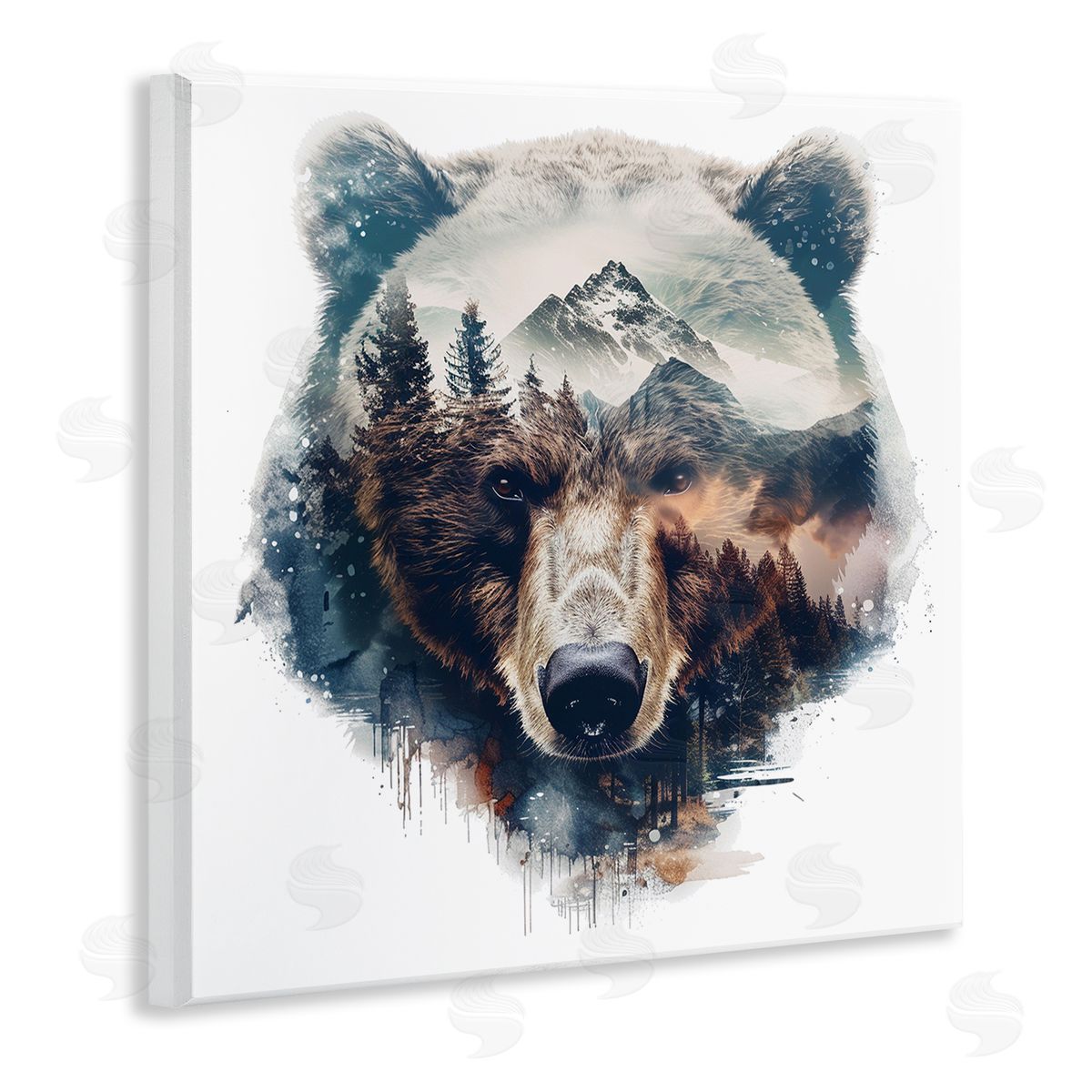 Bear Head Silhouette Wood Plaque Wall Art, Home Decor by LSR Design Studio