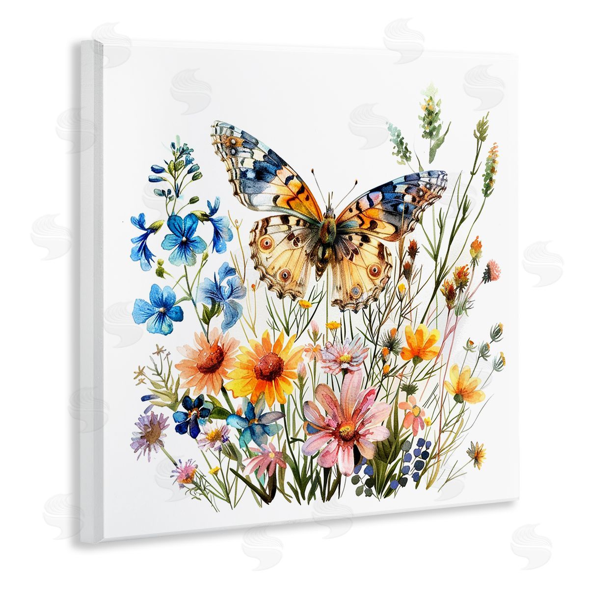 Spring Butterfly Garden Wood Plaque Wall Art, Home Decor by LSR Design Studio