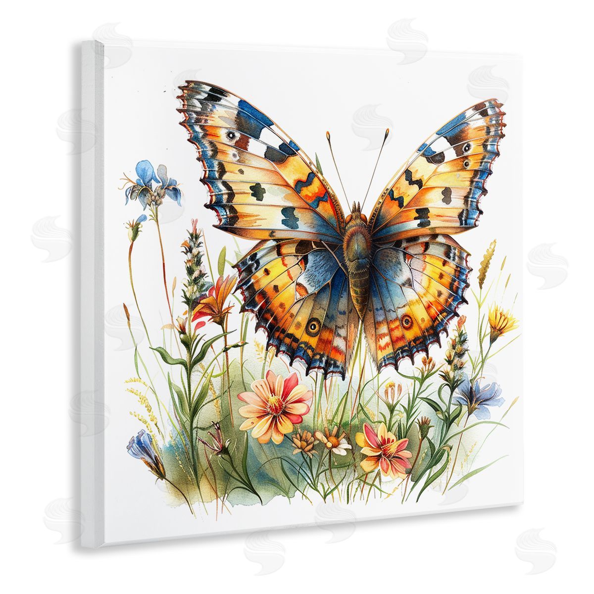 Summer Garden & Butterfly Wood Plaque Wall Art, Home Decor by LSR Design Studio