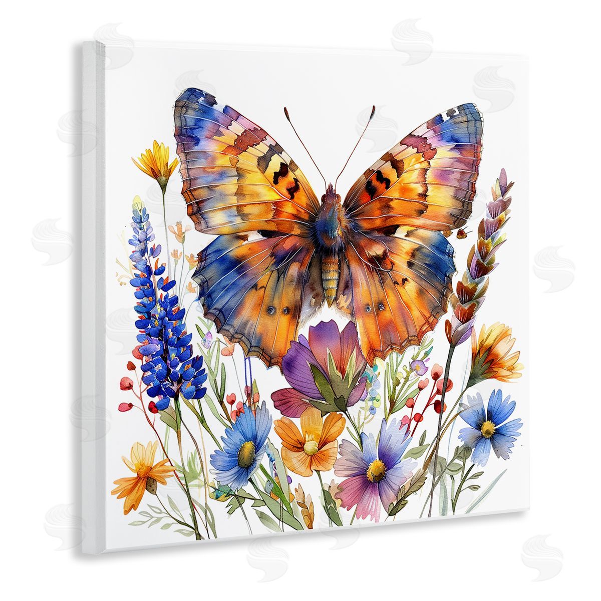 Orange & Blue Butterfly Wood Plaque Wall Art, Home Decor by LSR Design Studio