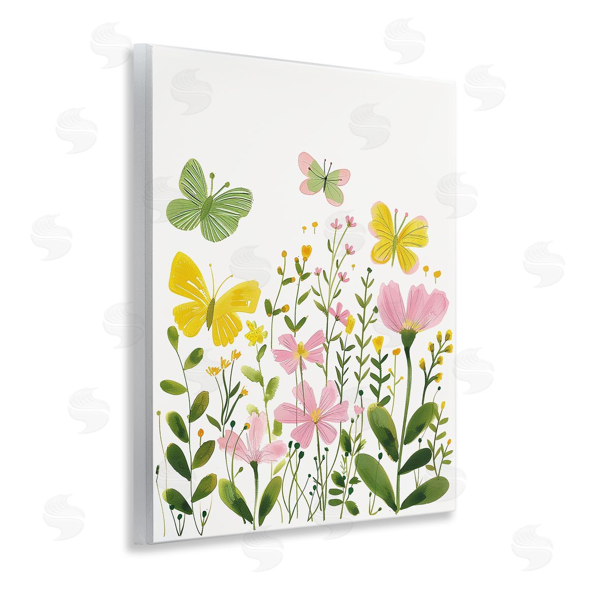 Whimsical Garden Butterflies Wood Plaque Wall Art, Home Decor by LSR Design Studio