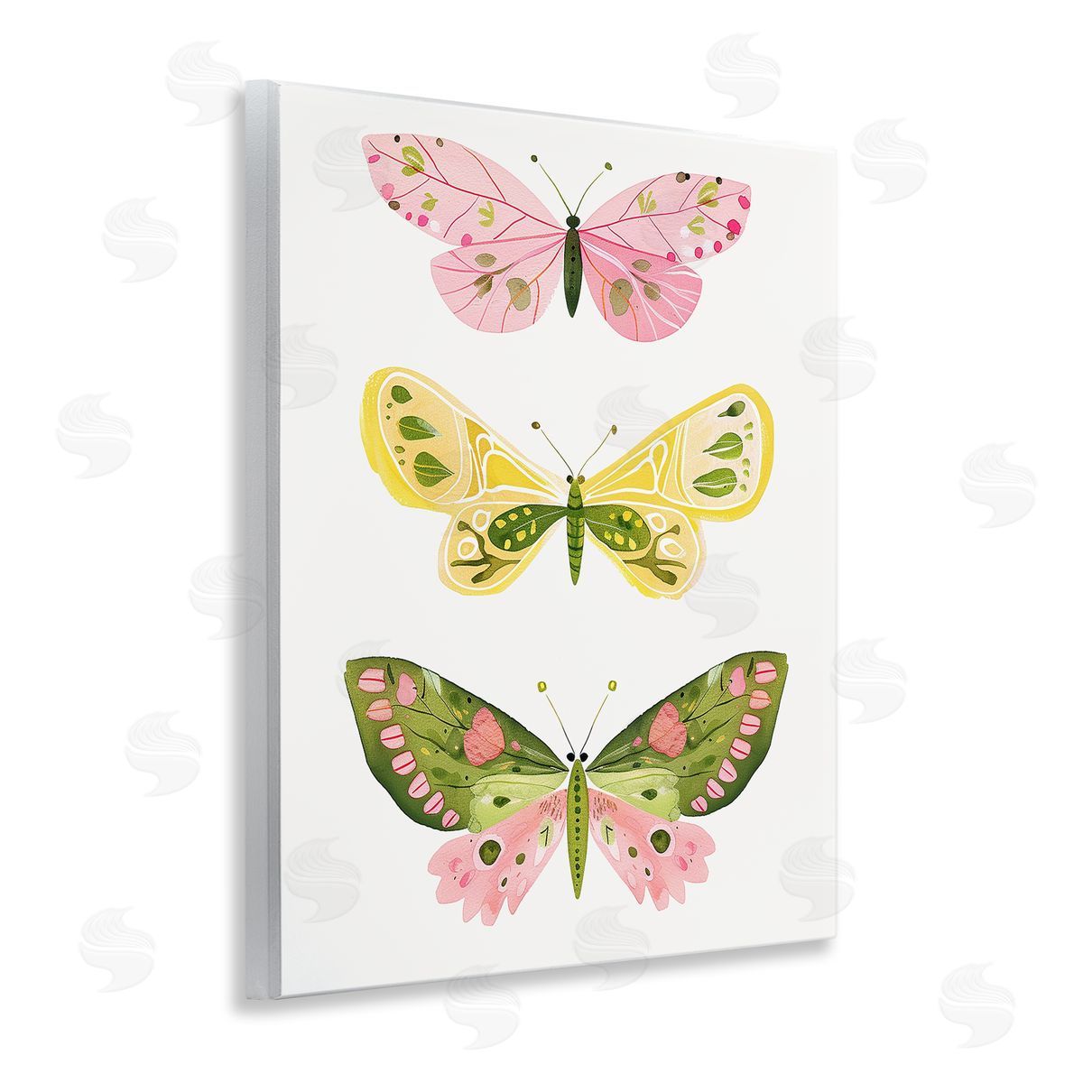 Pastel Butterfly Trio Wood Plaque Wall Art, Home Decor by LSR Design Studio