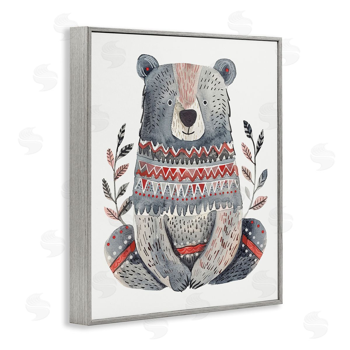 Scandinavian Style Bear Grey Frame Print Wall Art, Home Decor by LSR Design Studio