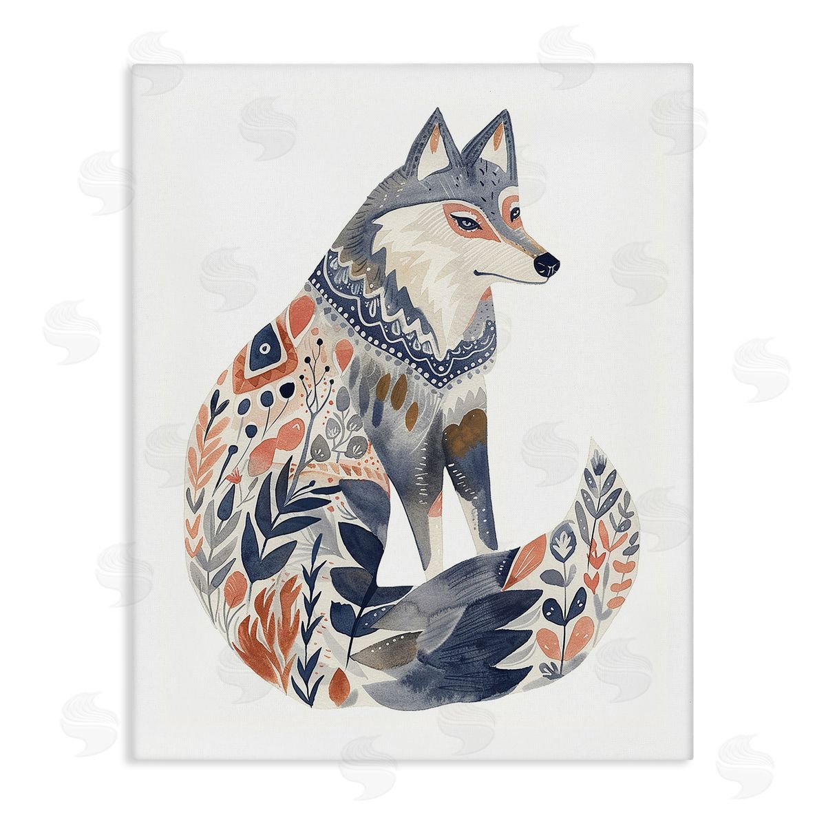 Scandinavian Style Wolf Canvas Wall Art, Home Decor by LSR Design Studio