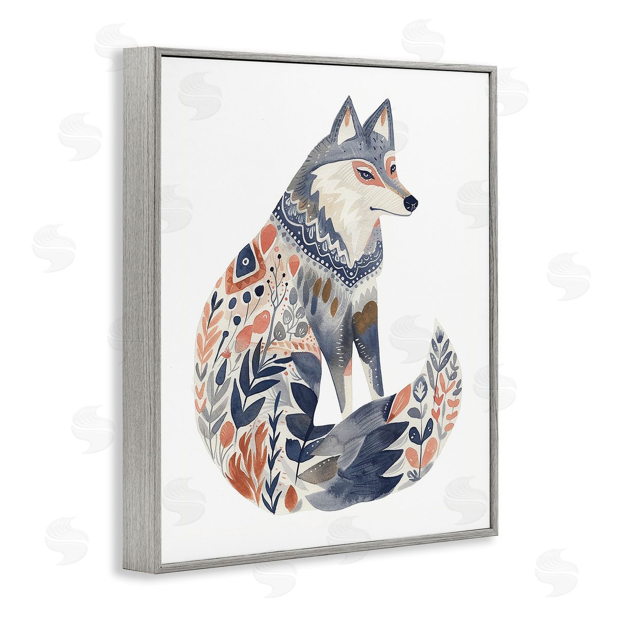 Scandinavian Style Wolf Grey Frame Print Wall Art, Home Decor by LSR Design Studio