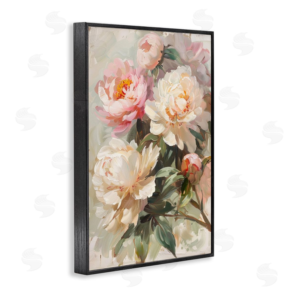 Spring Peony Bundle Black Frame Print Wall Art, Home Decor by LSR Design Studio