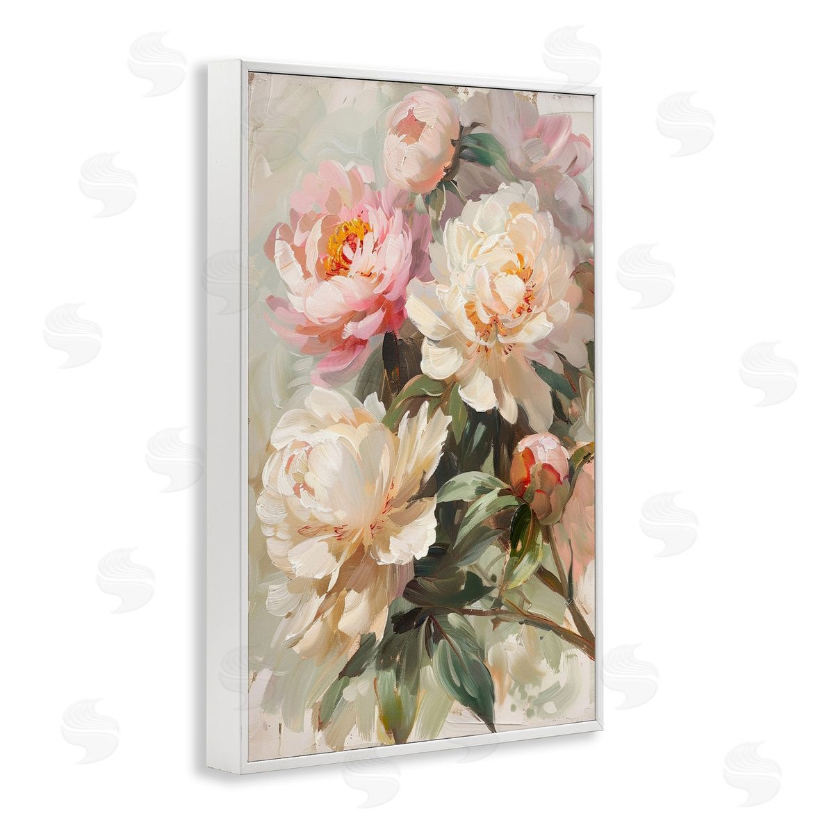 Spring Peony Bundle White Frame Print Wall Art, Home Decor by LSR Design Studio