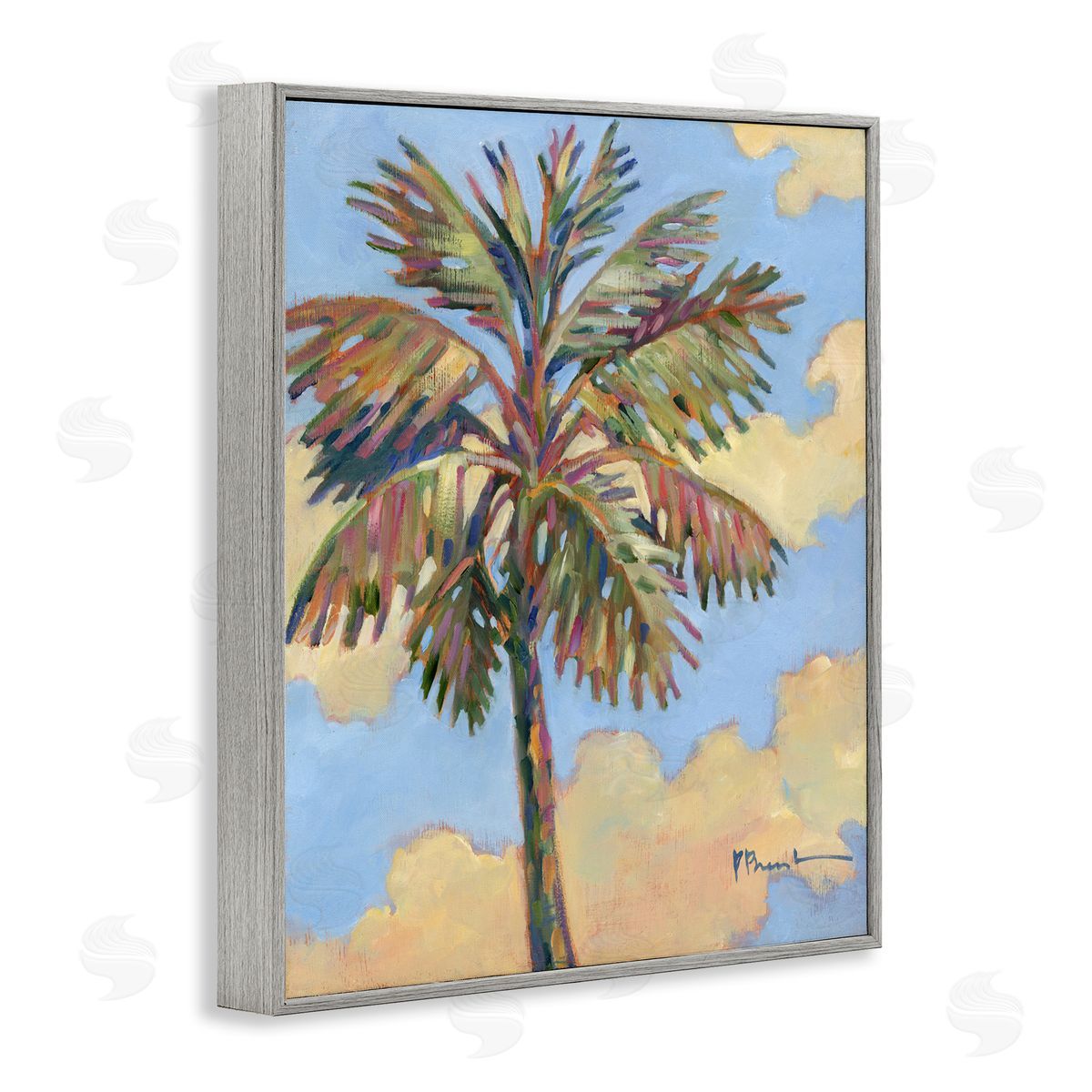 Summer Santa Rosa Palm Grey Frame Print Wall Art, Home Decor by Paul Brent