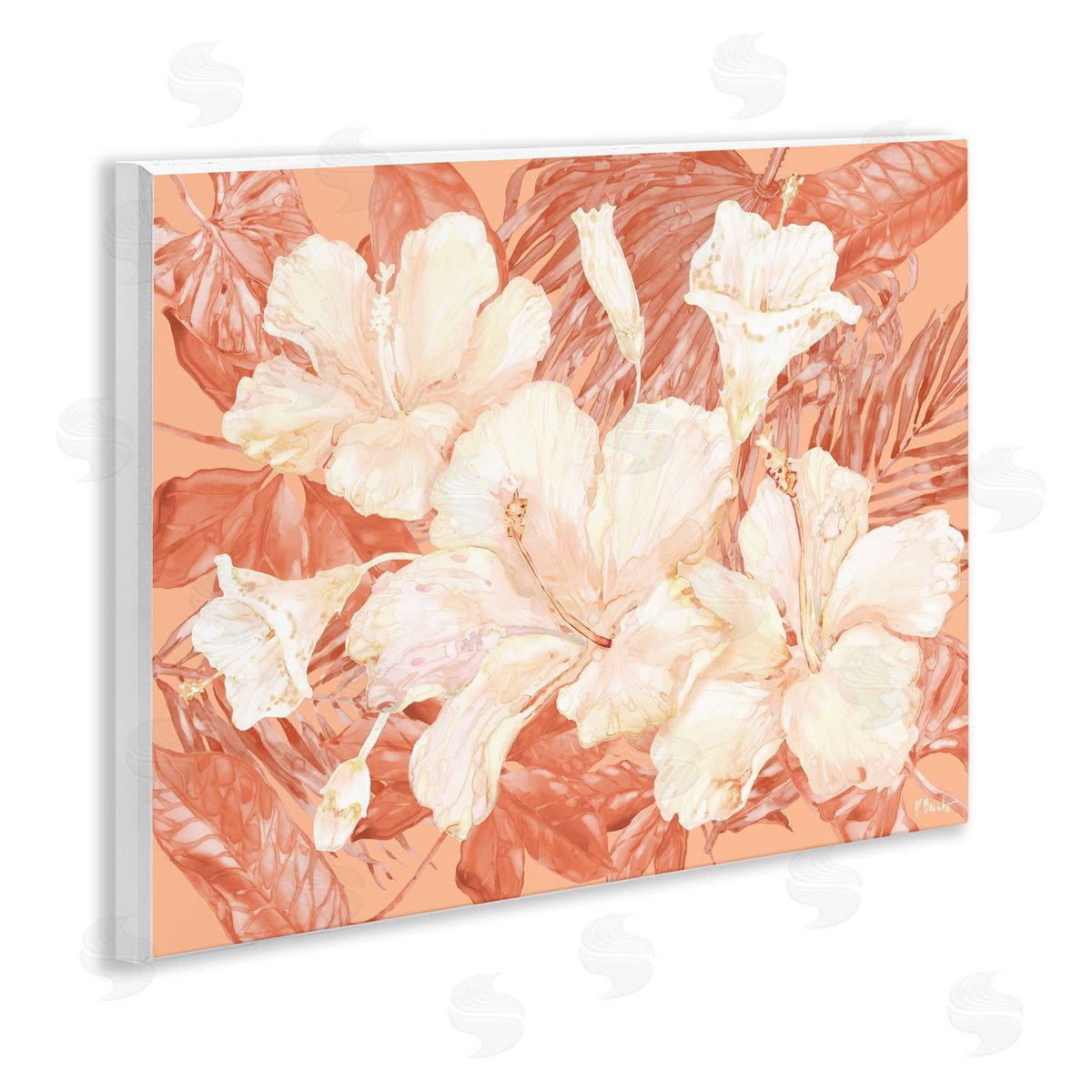 Bright Hibiscus Bundle Wood Plaque Wall Art, Home Decor by Paul Brent