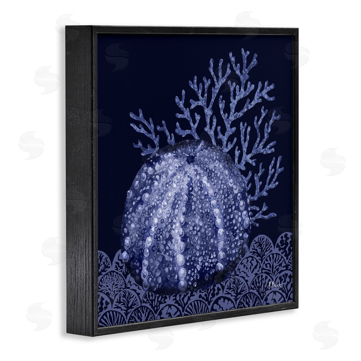 Dark Sea Urchin Black Frame Print Wall Art, Home Decor by Paul Brent