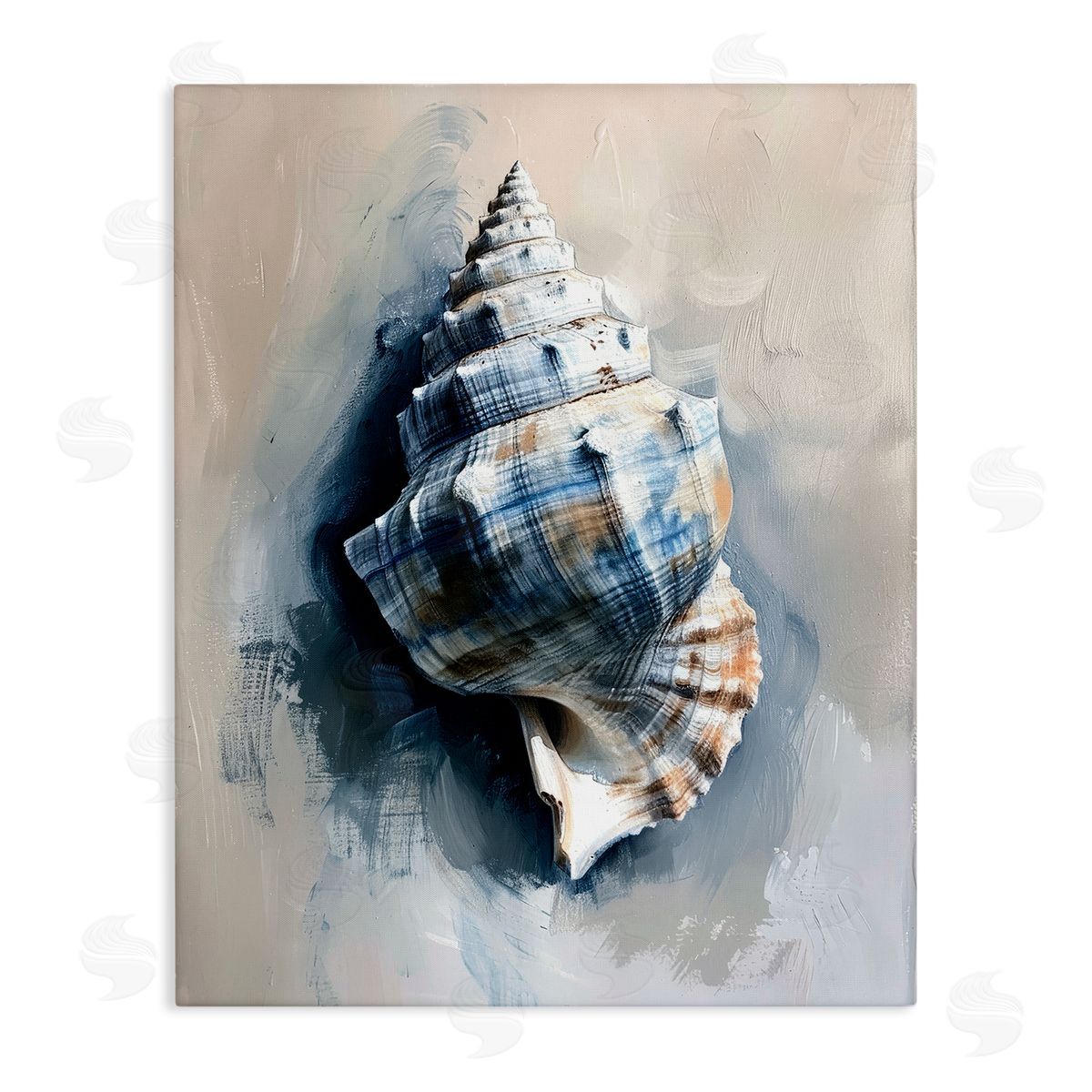 Classic Ocean Shell Canvas Wall Art, Home Decor by Petal Prints Design