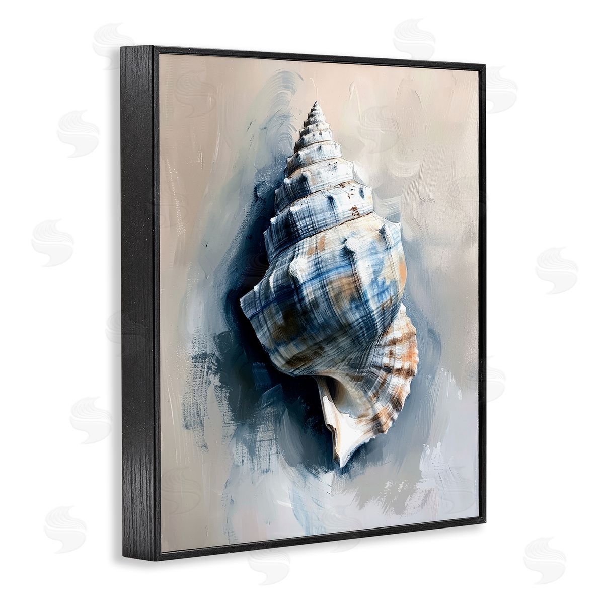 Classic Ocean Shell Black Frame Print Wall Art, Home Decor by Petal Prints Design