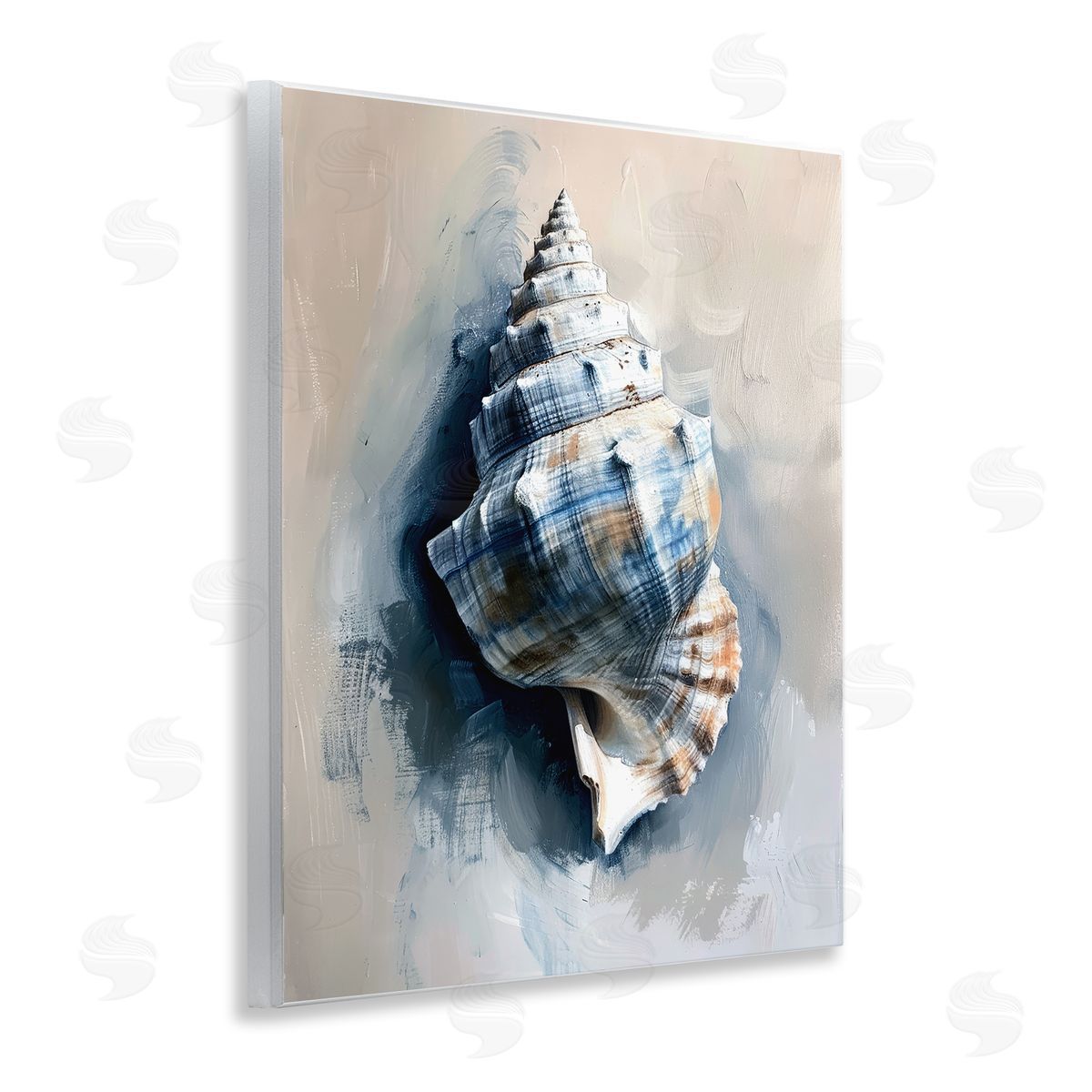 Classic Ocean Shell Wood Plaque Wall Art, Home Decor by Petal Prints Design