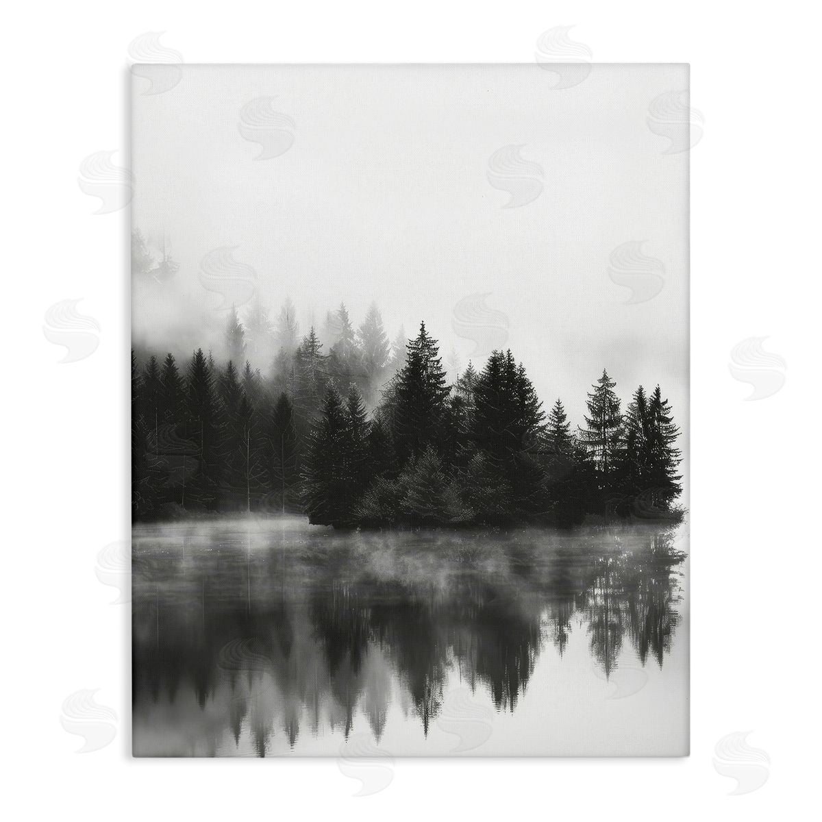 Dark Tree Reflections Canvas Wall Art, Home Decor by Petal Prints Design